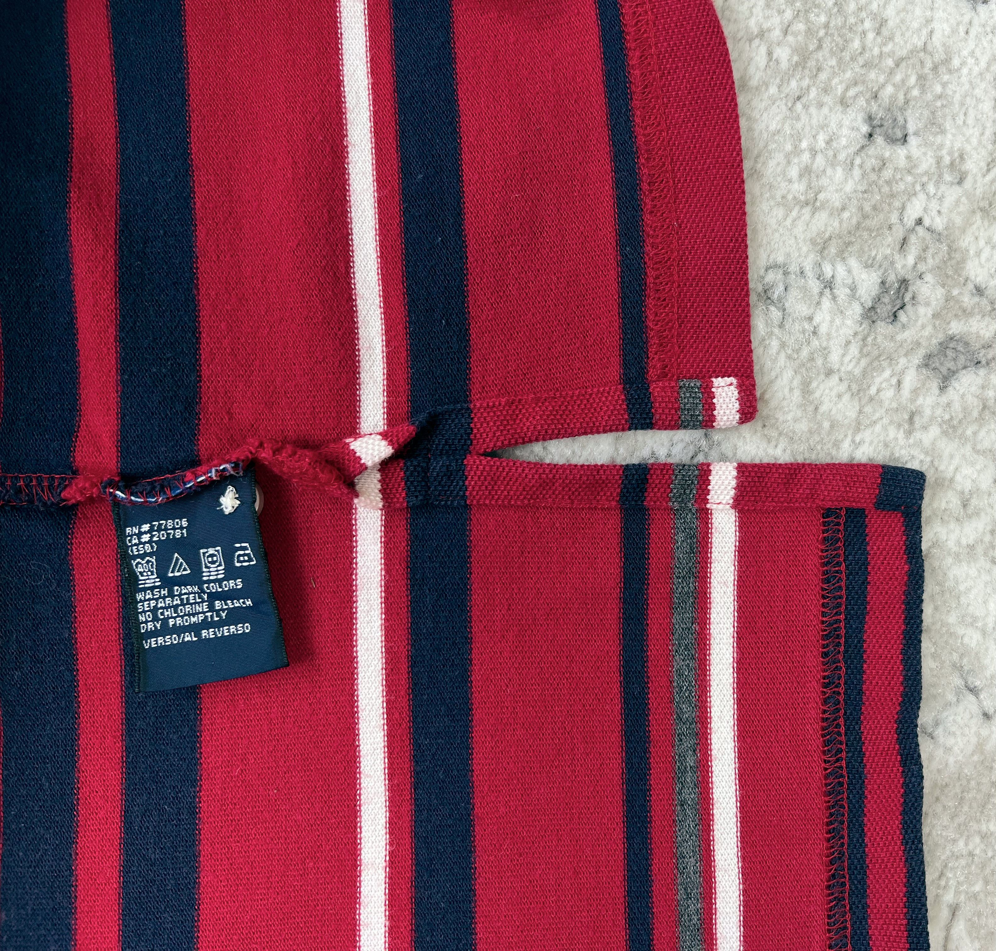 Tommy Hilfiger Tommy Hilfiger Y2K Striped Rugby Polo Shirt Long Sleeve Red Size US L / EU 52-54 / 3 - 15 Thumbnail
