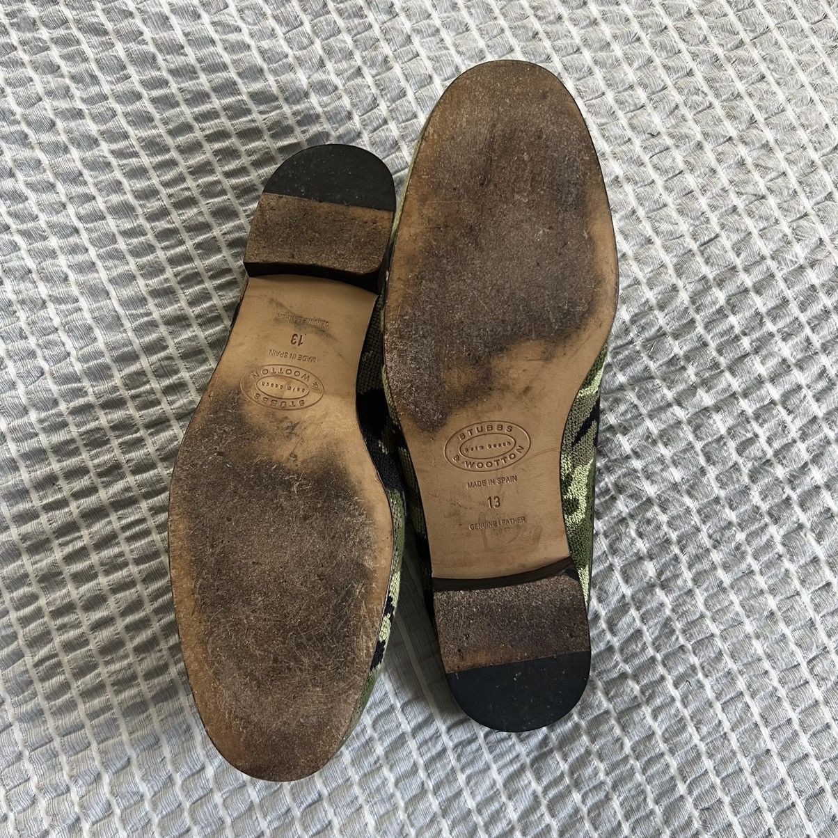 Stubbs & Wootton Stubbs & Wootton Camo Green Needlepoint Mule Size US 13 / EU 46 - 4 Thumbnail