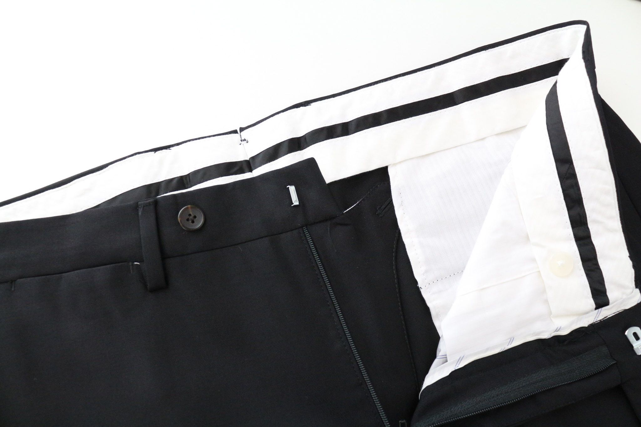 Suitsupply BRESCIA UK40R Black Slim Wool Twill Trousers 74193 Size 40R - 3 Thumbnail