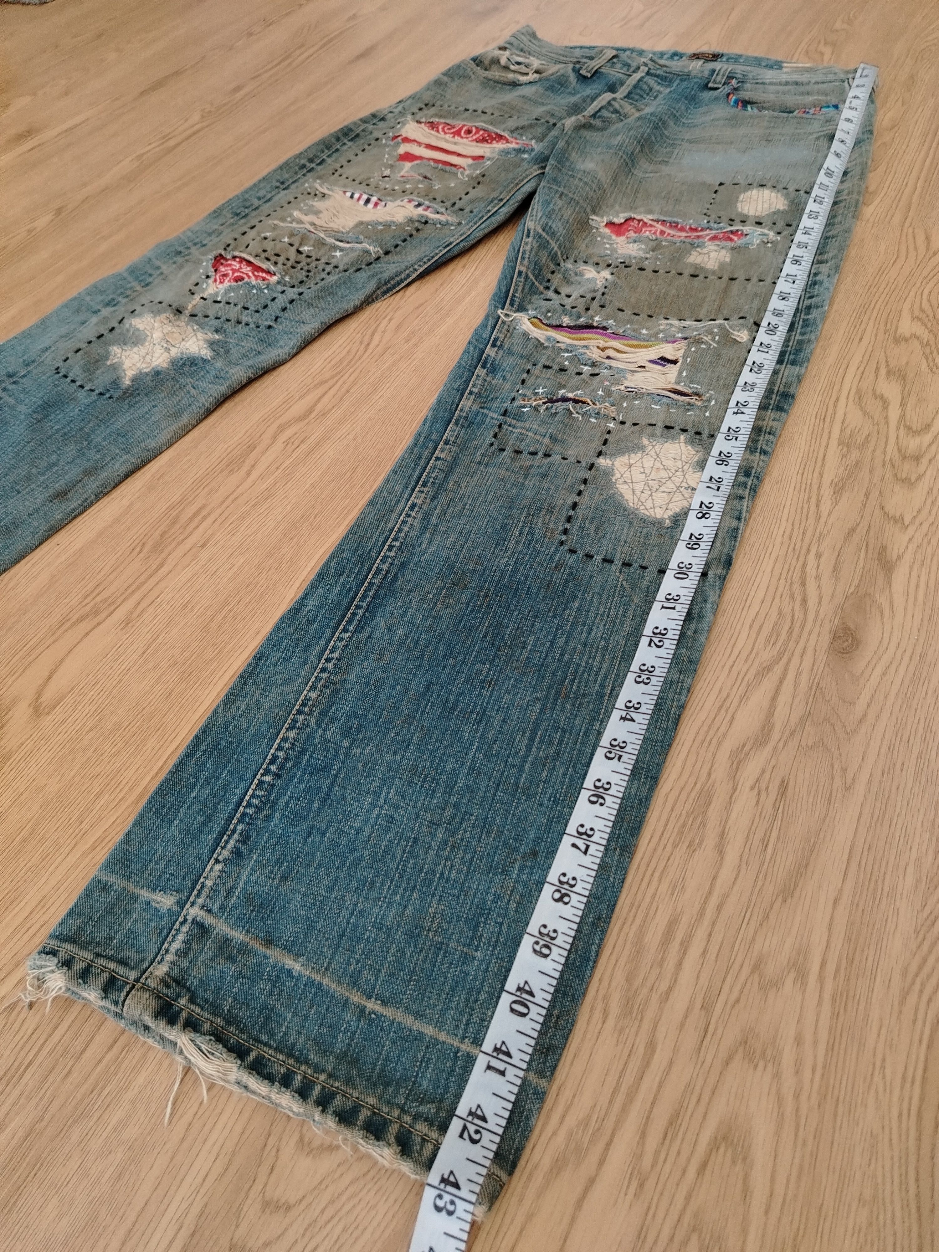 Sugar Cane Sugar Cane Jeans Vintage Sashiko Patches Size US 32 / EU 48 - 16 Thumbnail