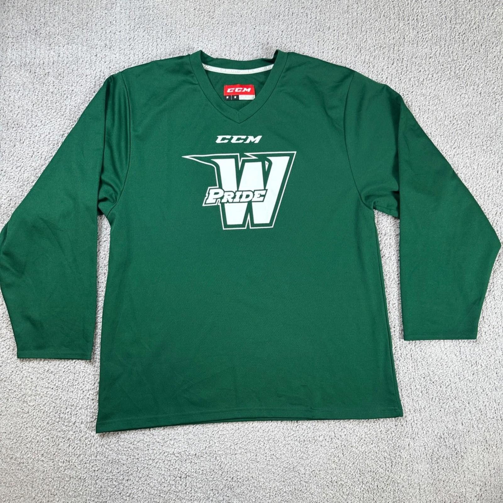 Ccm CCM Hockey Jersey Mens M Practice Training Green Long Sleeve Size US M / EU 48-50 / 2 - 1 Thumbnail