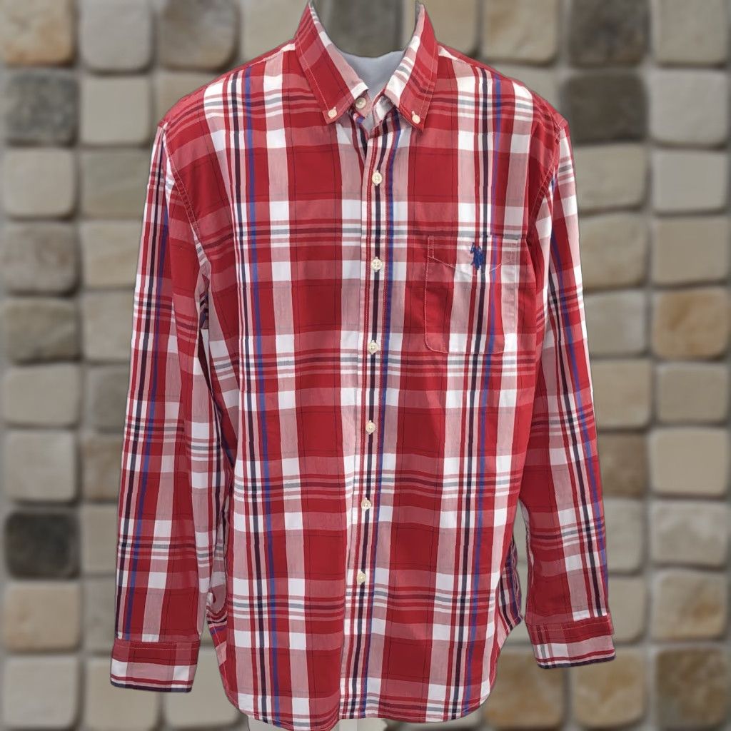 Vintage VINTAGE US Polo Assn Oxford Button Up L Red Plaid LongSleeve Pocket Preppy Western Size US L / EU 52-54 / 3 - 1 Thumbnail