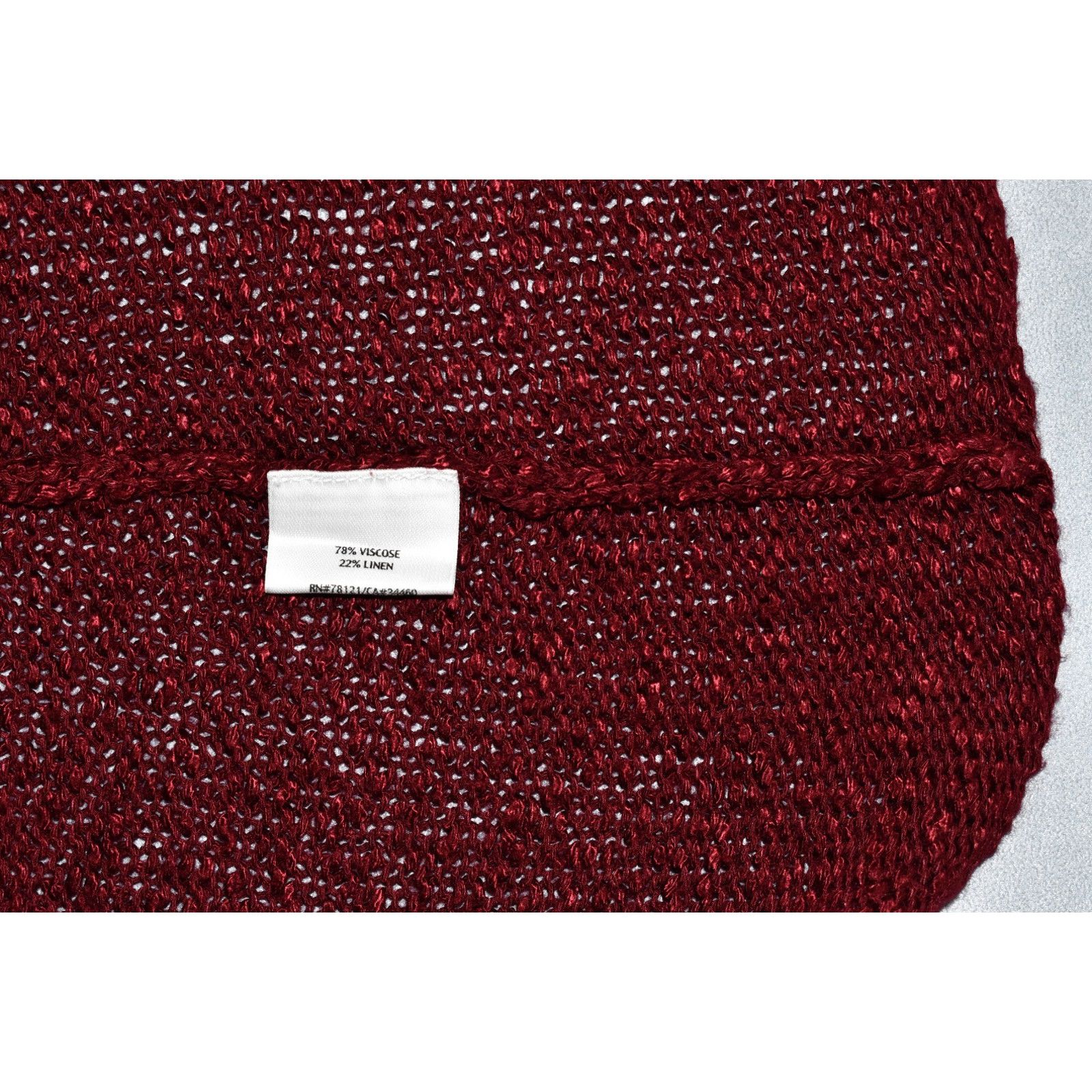 Eileen Fisher EILEEN FISHER Cranberry Viscose Linen Knit Sweater Size XS Size XS / US 0-2 / IT 36-38 - 5 Thumbnail