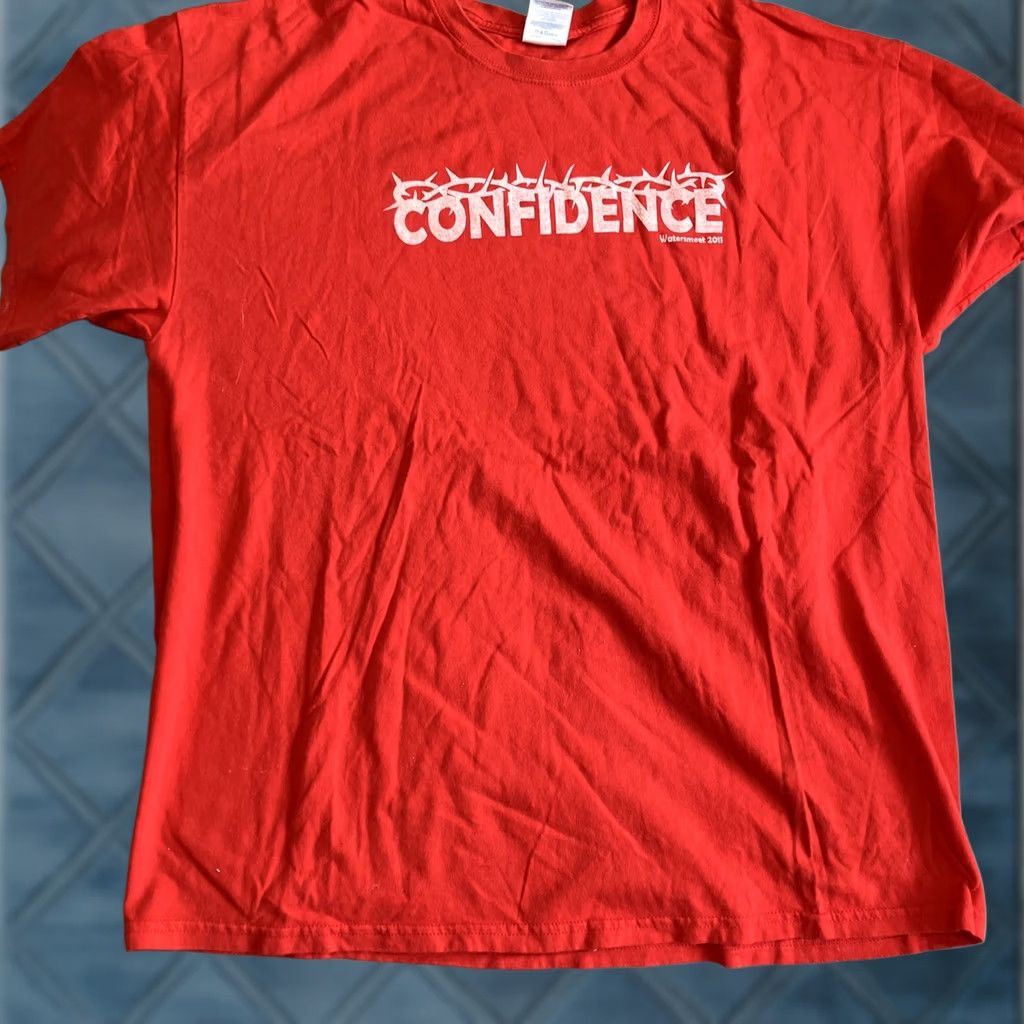 Gildan VINTAGE Gildan - Confidence In Christ - Philippians 1:6 - Watersmeet 2011 - T Shirt - XL Red Shirt Mens Size US XL / EU 56 / 4 - 1 Thumbnail