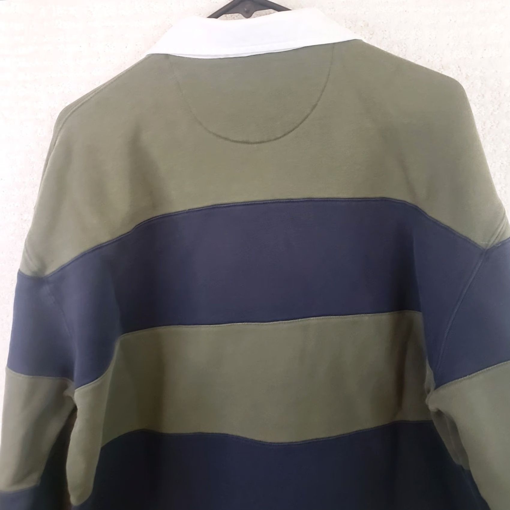 Vintage VINTAGE GH Bass Rugby Shirt Mens XL Blue Green Stripe White Collar LS Preppy Sweatshirt Size US XL / EU 56 / 4 - 7 Thumbnail
