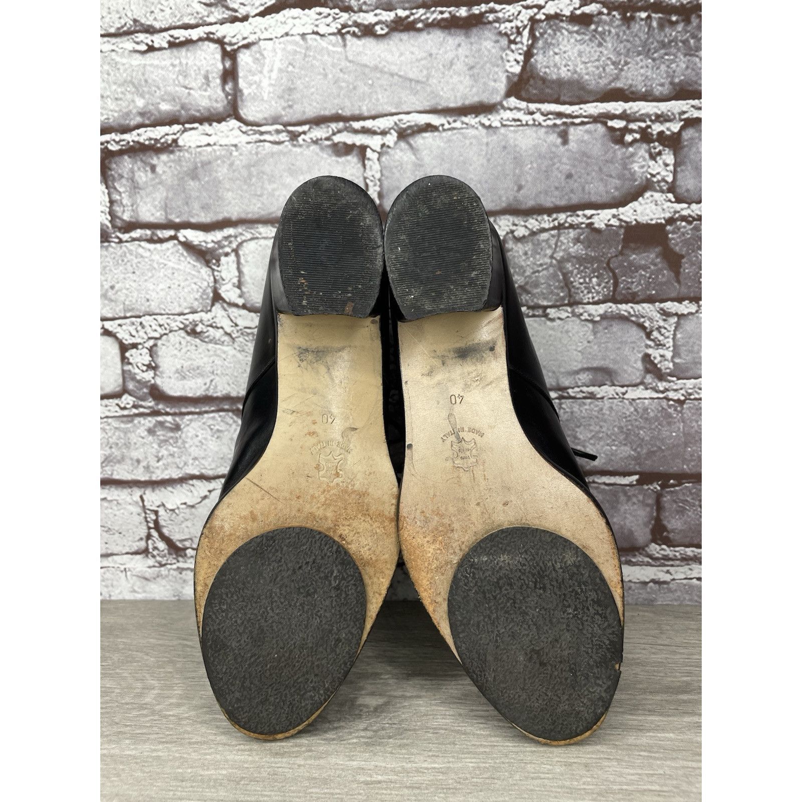 Other Donn Adriana Black Leather Lace Up Oxford Heel Shoes Women S Size US 9.5 / IT 39.5 - 22 Thumbnail