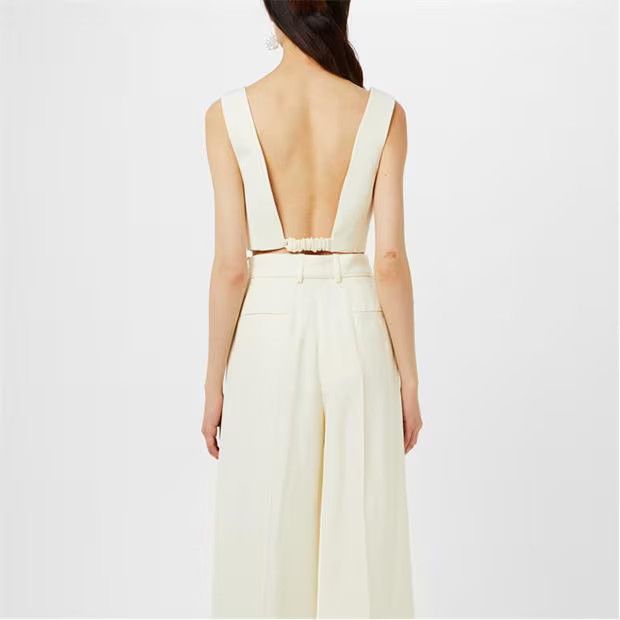Jil Sander o1g2r1mq1024 Crop Top in Chalk Size XS / US 0-2 / IT 36-38 - 5 Thumbnail