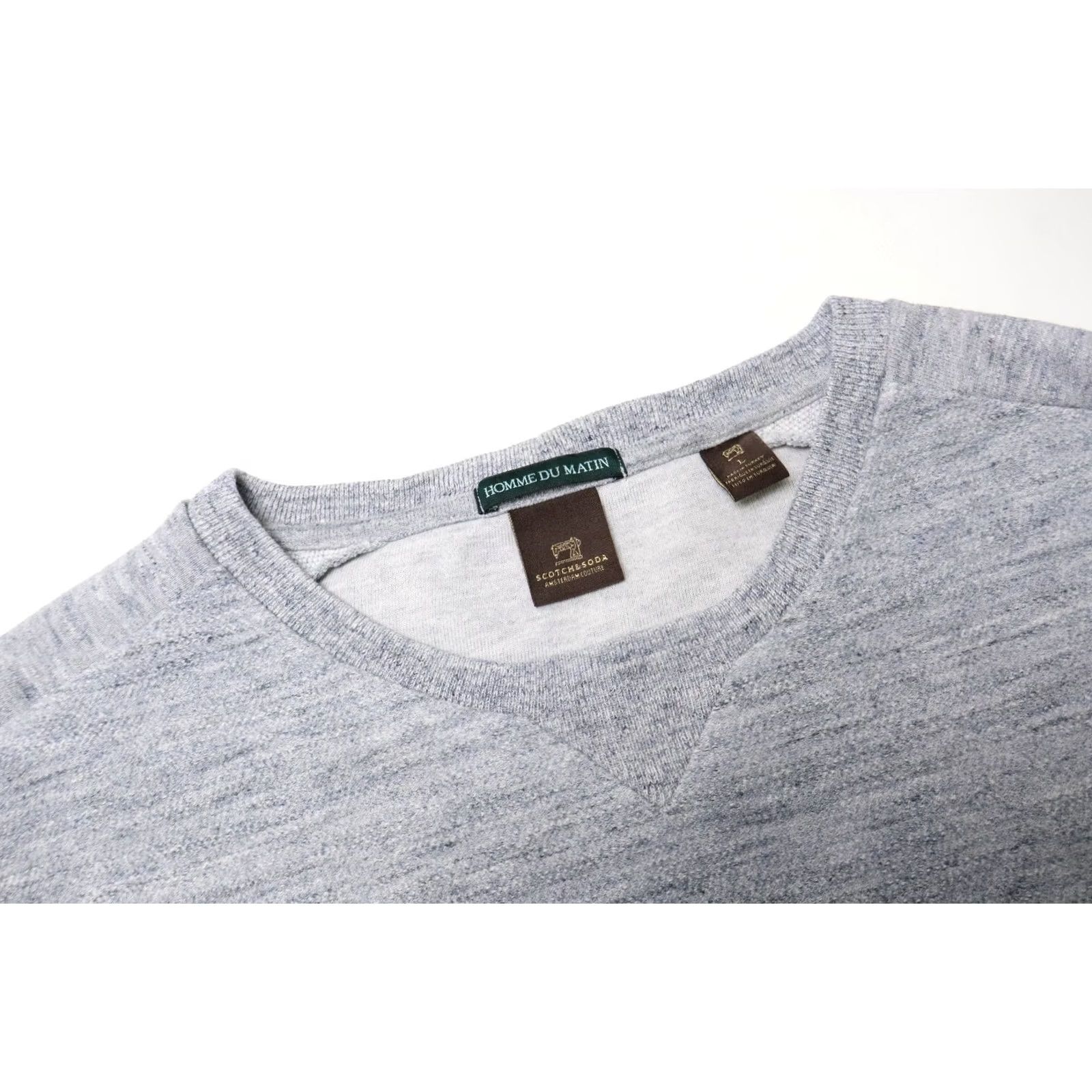 Scotch & Soda SCOTCH & SODA Homme Du Matin Sweatshirt Men's LARGE Grey Round Neck Pullover Size US L / EU 52-54 / 3 - 4 Thumbnail