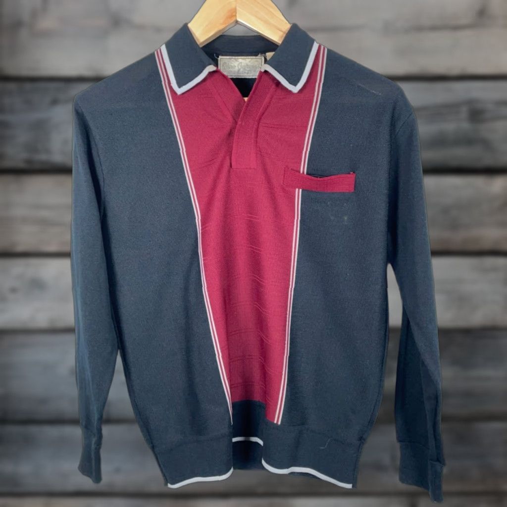 Vintage VINTAGE Gino Barozzi Polo Shirt Mens Small / Medium Black Red Stripe 70s Long Sleeve Polyester Striped Polo Shirt Mens Small Size US S / EU 44-46 / 1 - 1 Thumbnail