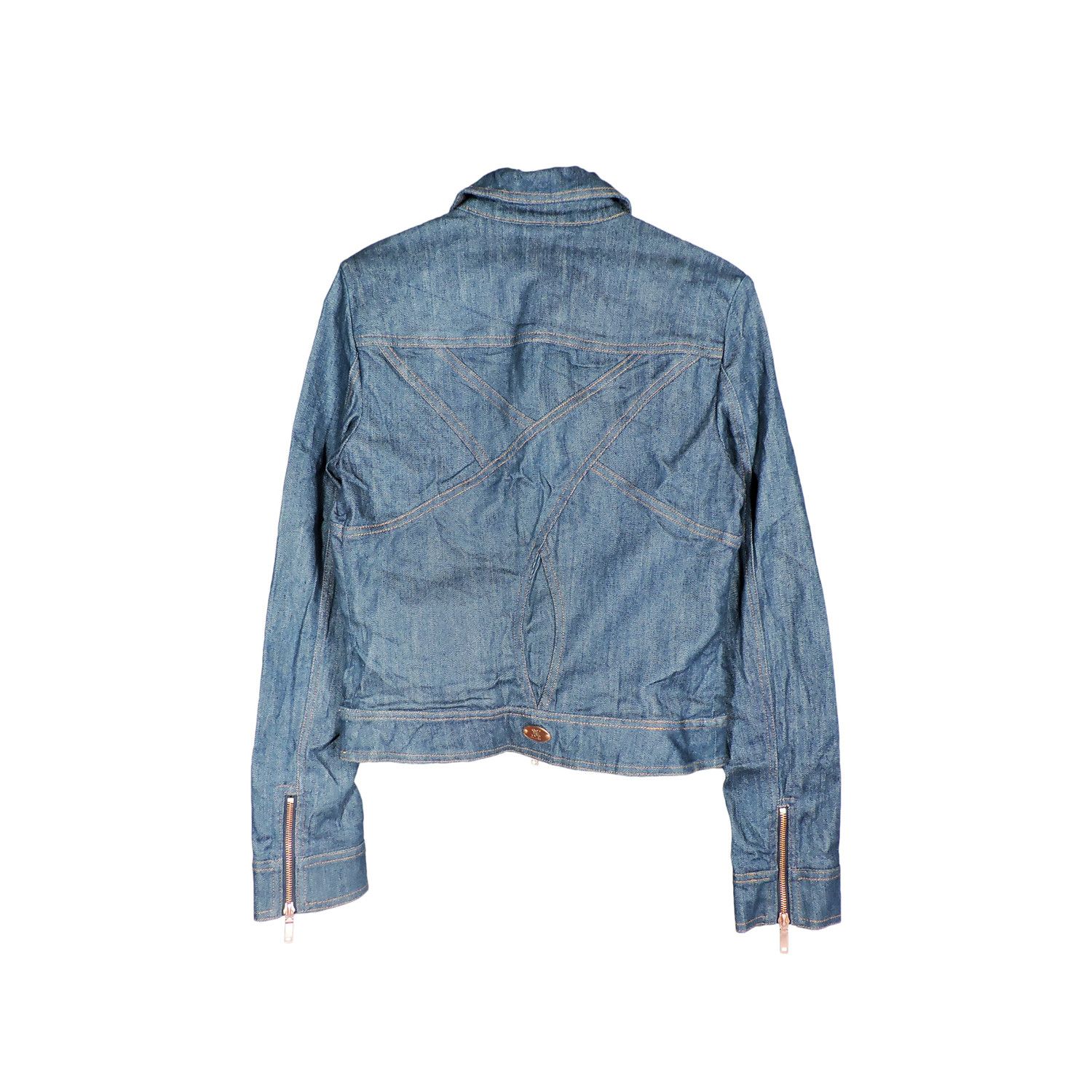 Celine CELINE INDIGO TRIOMPHE DOUBLE ZIP DENIM JACKET Size XS / US 0-2 / IT 36-38 - 2 Thumbnail