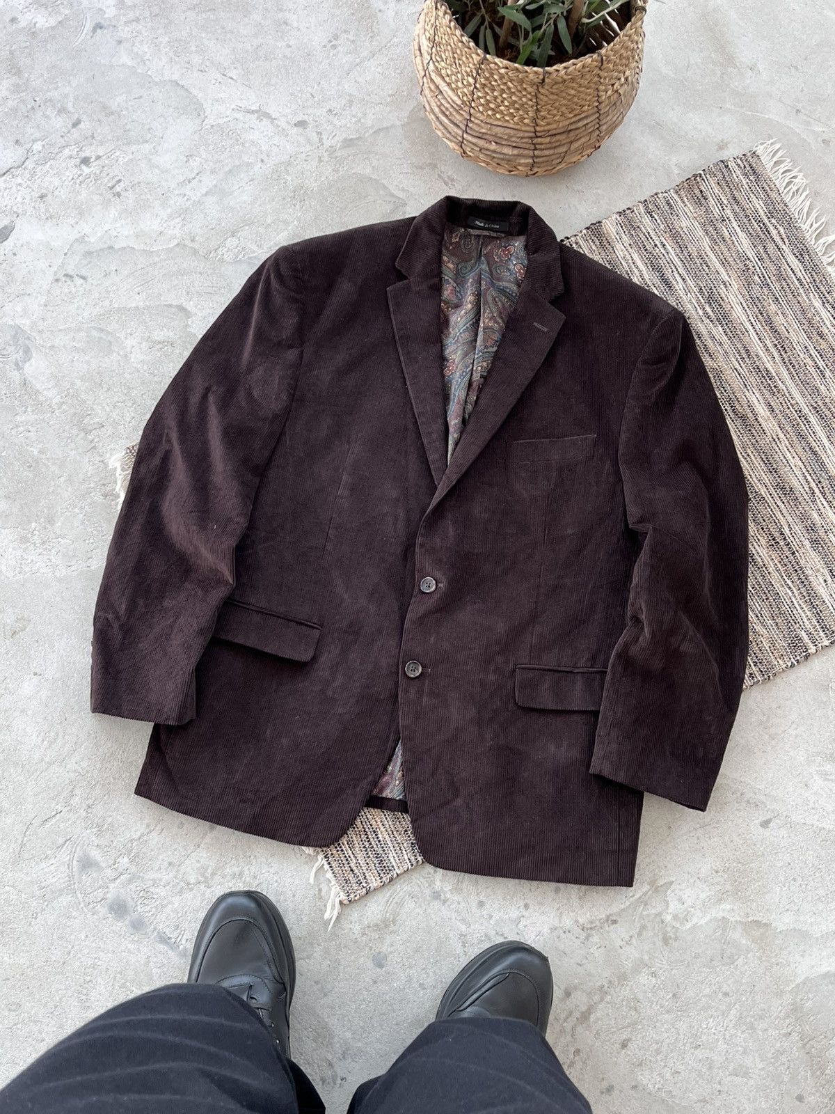 Polo Ralph Lauren Vintage Polo Ralph Lauren Brown Corduroy Blazer Avantgarde Size 44R - 1 Thumbnail