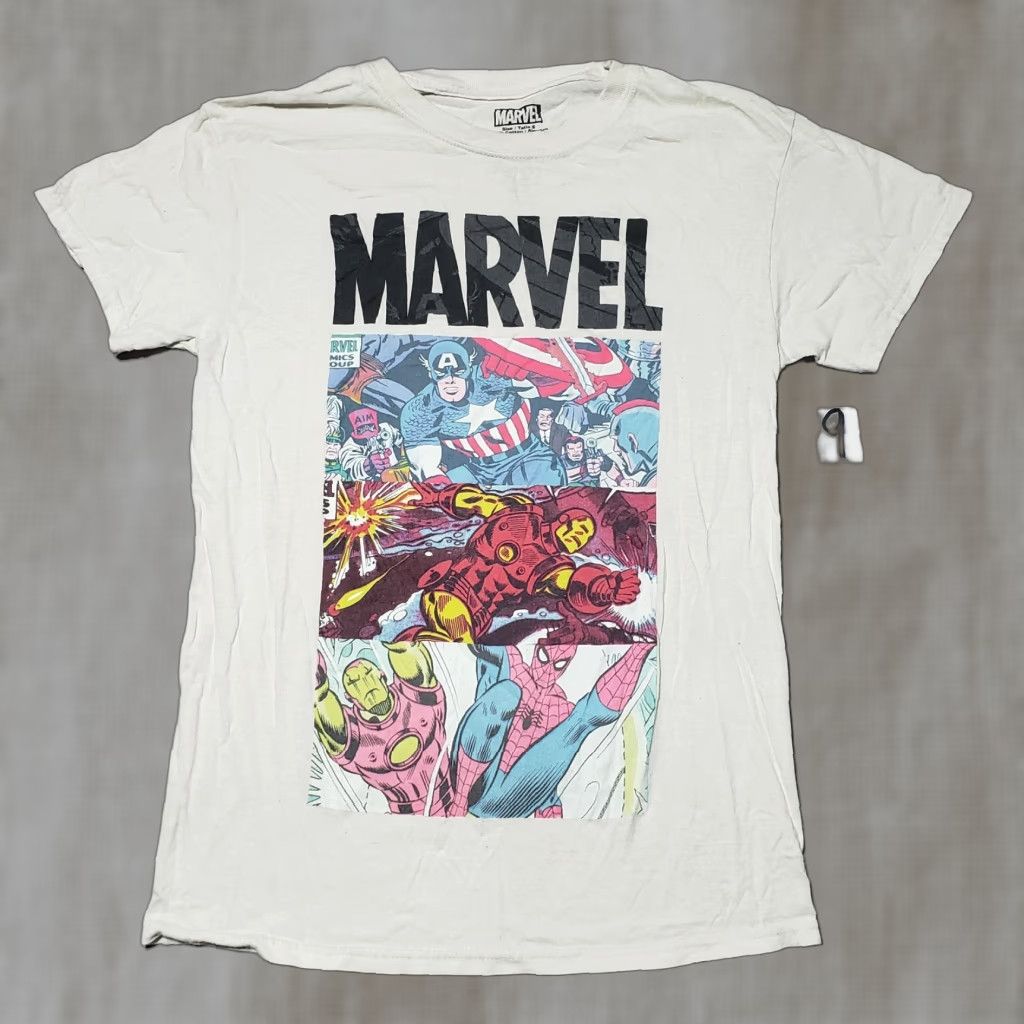 Vintage Marvel Comics Shirt Mens T-Shirt Short Sleeve Size S White Cotton Crew Neck | Marvel Universe Graphic Print Size US S / EU 44-46 / 1 - 1 Thumbnail