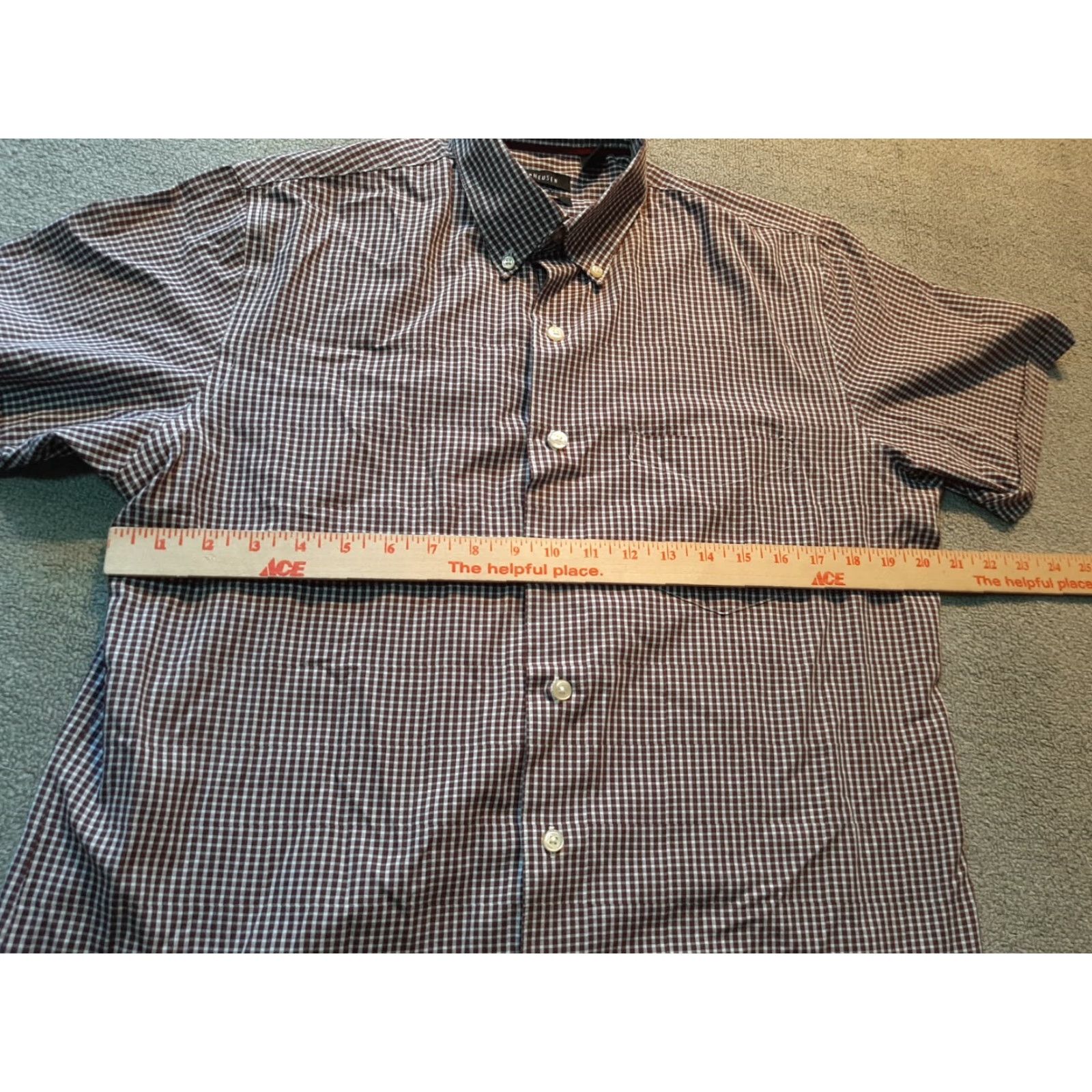 Van Heusen VAN HEUSEN Button-Down Shirt Men Medium M 15-15.5 Short Sleeve Classic fit Multicolor Shirt Size US M / EU 48-50 / 2 - 4 Thumbnail