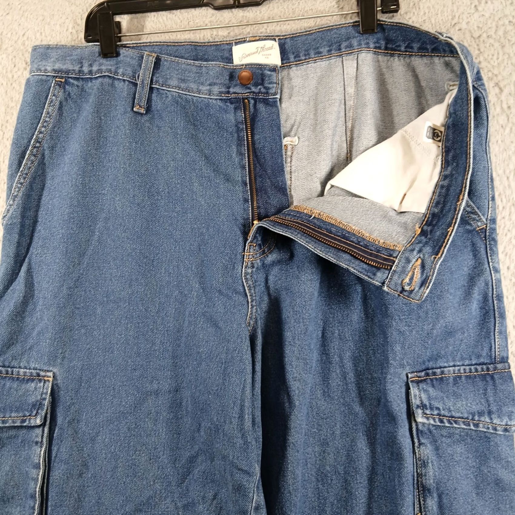 Vintage Universal Thread Wide Leg Cargo Denim Jeans Blue Size 16R Size 38" / US 16 / IT 52 - 7 Thumbnail