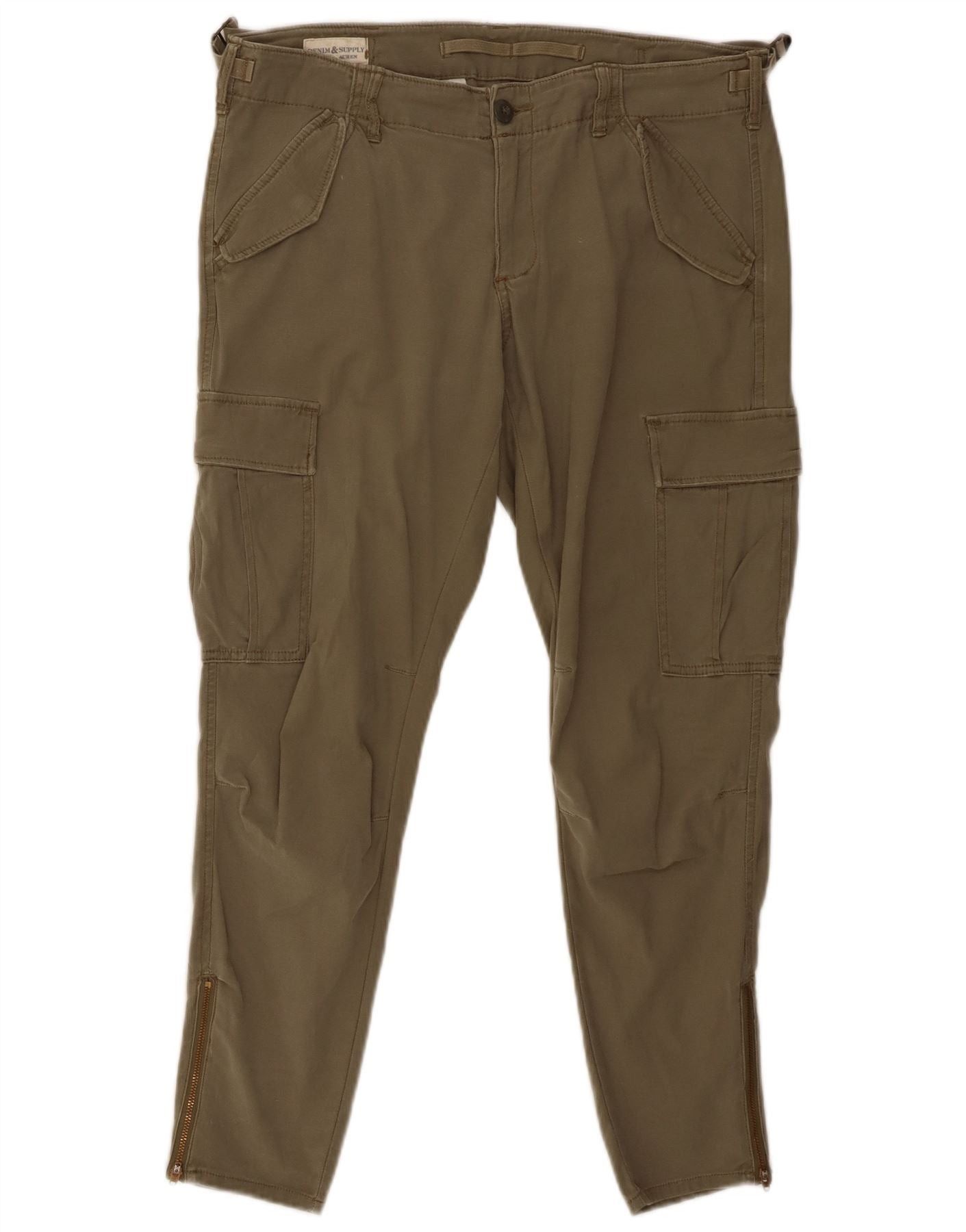Ralph Lauren Womens Skinny Cargo Trousers W32 L27 Green Cotton Size 24" / US 00 / IT 34 - 1 Thumbnail