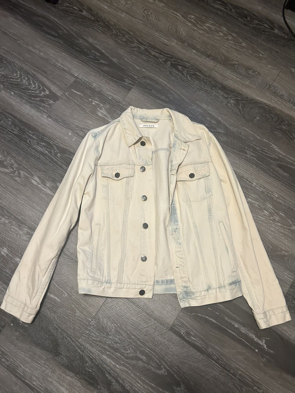 Pacsun Cream Denim Jean Jacket Pacsun Size US S / EU 44-46 / 1 - 1 Thumbnail
