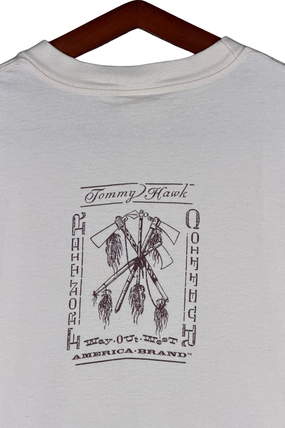 Vintage 1991 Tommy Hawk Way Out West Graphic Tee Americana T-Shirt Size US L / EU 52-54 / 3 - 13 Thumbnail