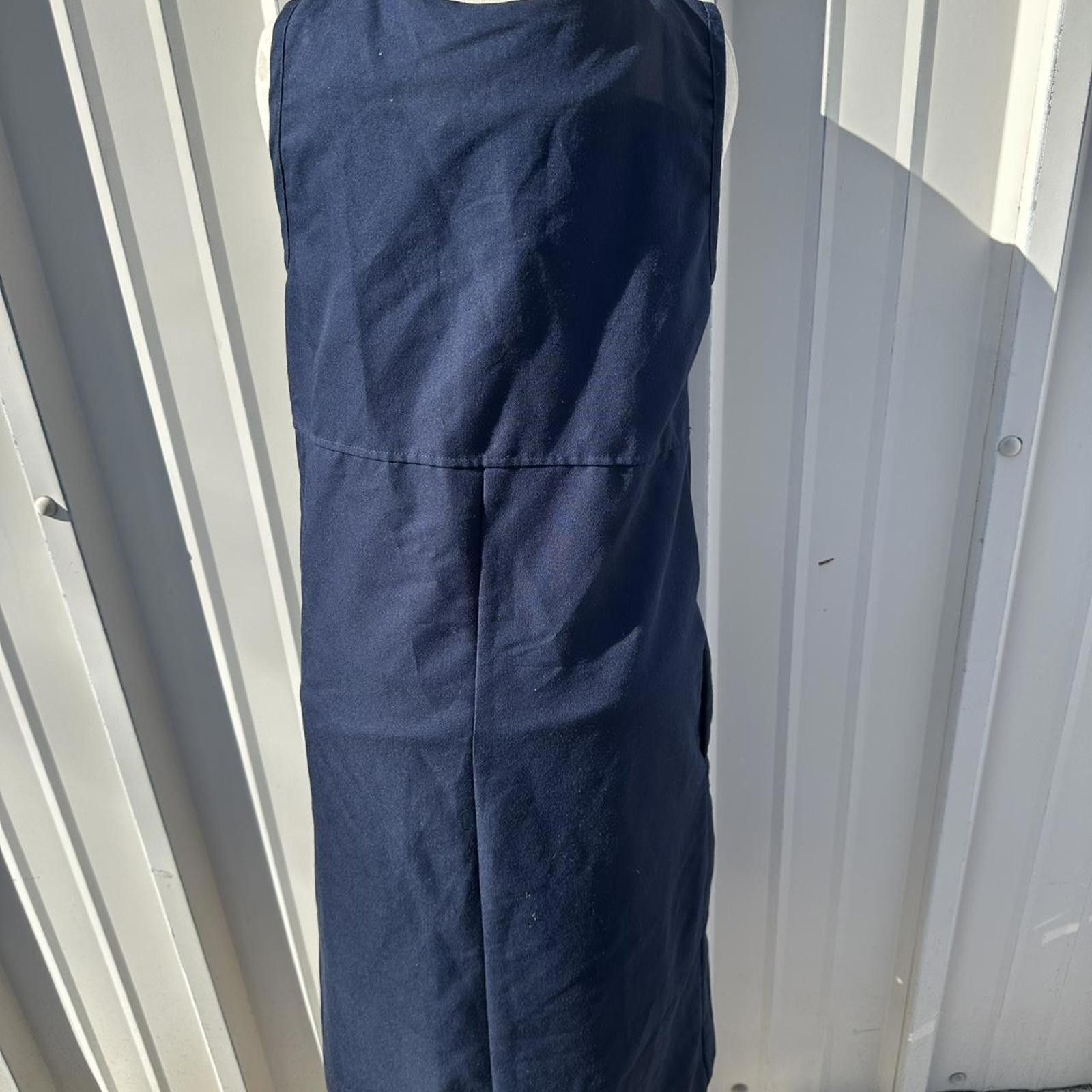 Worthington Navy blue linen dress with gold buttons, #vintage Size M / US 6-8 / IT 42-44 - 3 Thumbnail