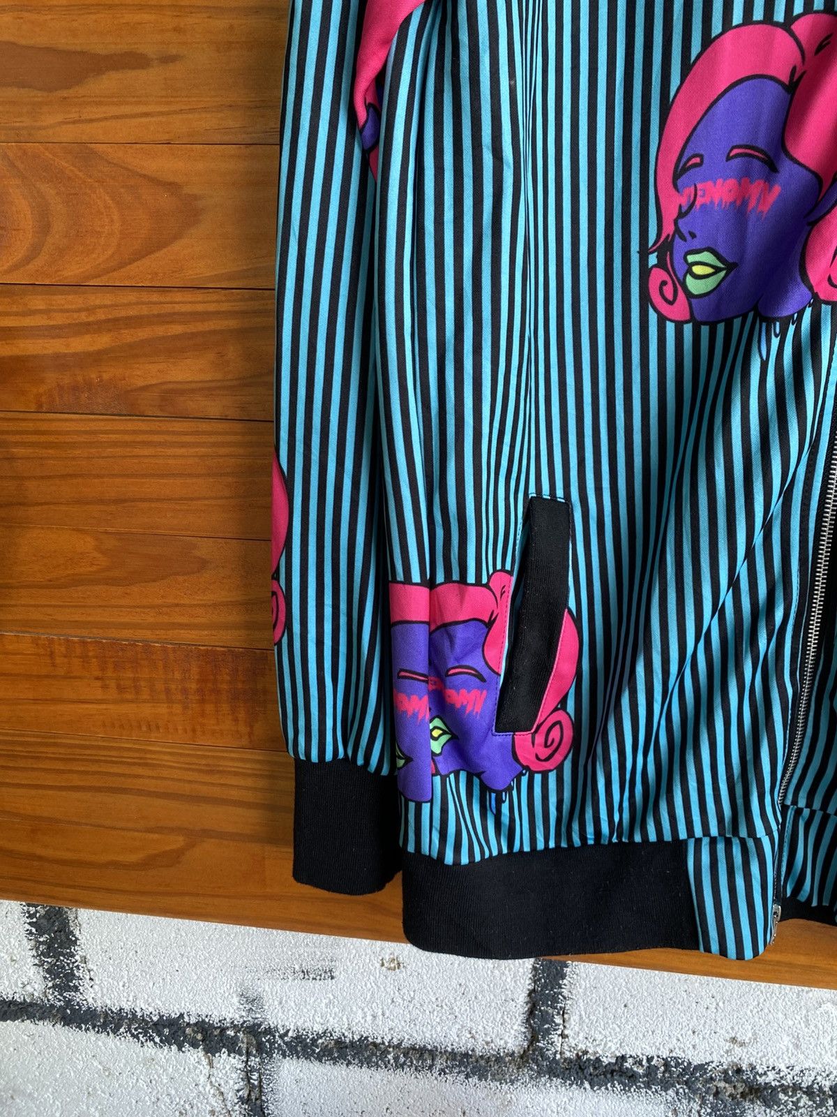 Japanese Brand After Venom Graphic Zip Jacket – Pop Art Face Print Striped Size L / US 10 / IT 46 - 11 Thumbnail