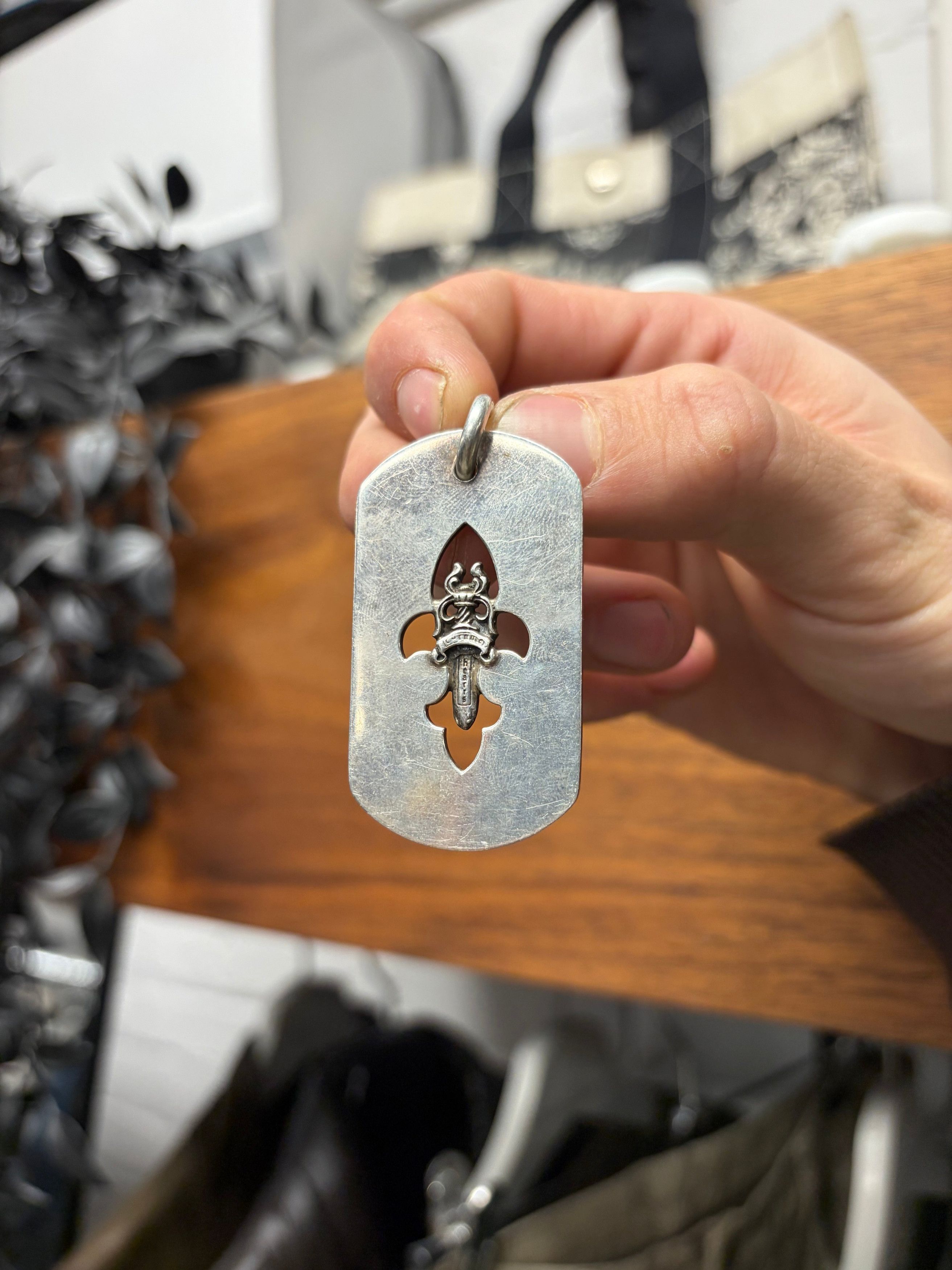 Chrome Hearts Chrome Hearts Dagger ‘Fleur Cutout’ 925 Silver Dogtag Size ONE SIZE - 5 Thumbnail