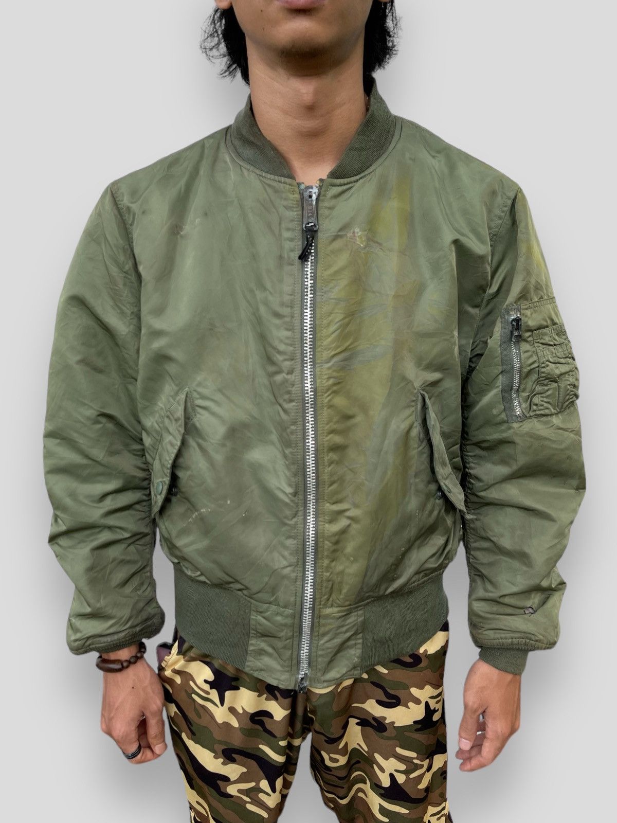 Alpha Industries 🔥Vintage Alpha Industries Ma-1 Flight Bomber Jacket Size US M / EU 48-50 / 2 - 2 Thumbnail