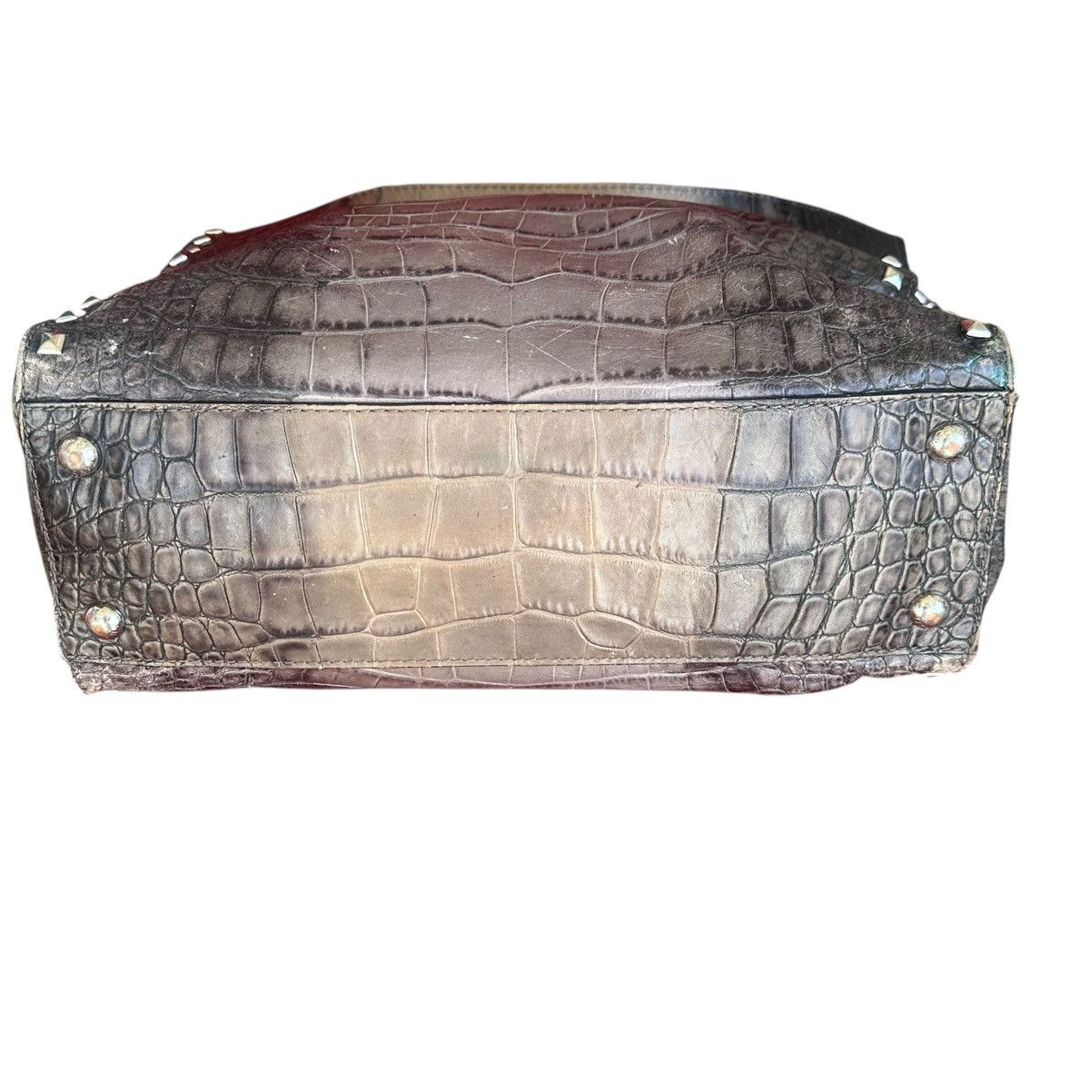 Michael Kors Michael Kors Hamilton gray ombré crocodile stud handbag Size ONE SIZE - 6 Thumbnail