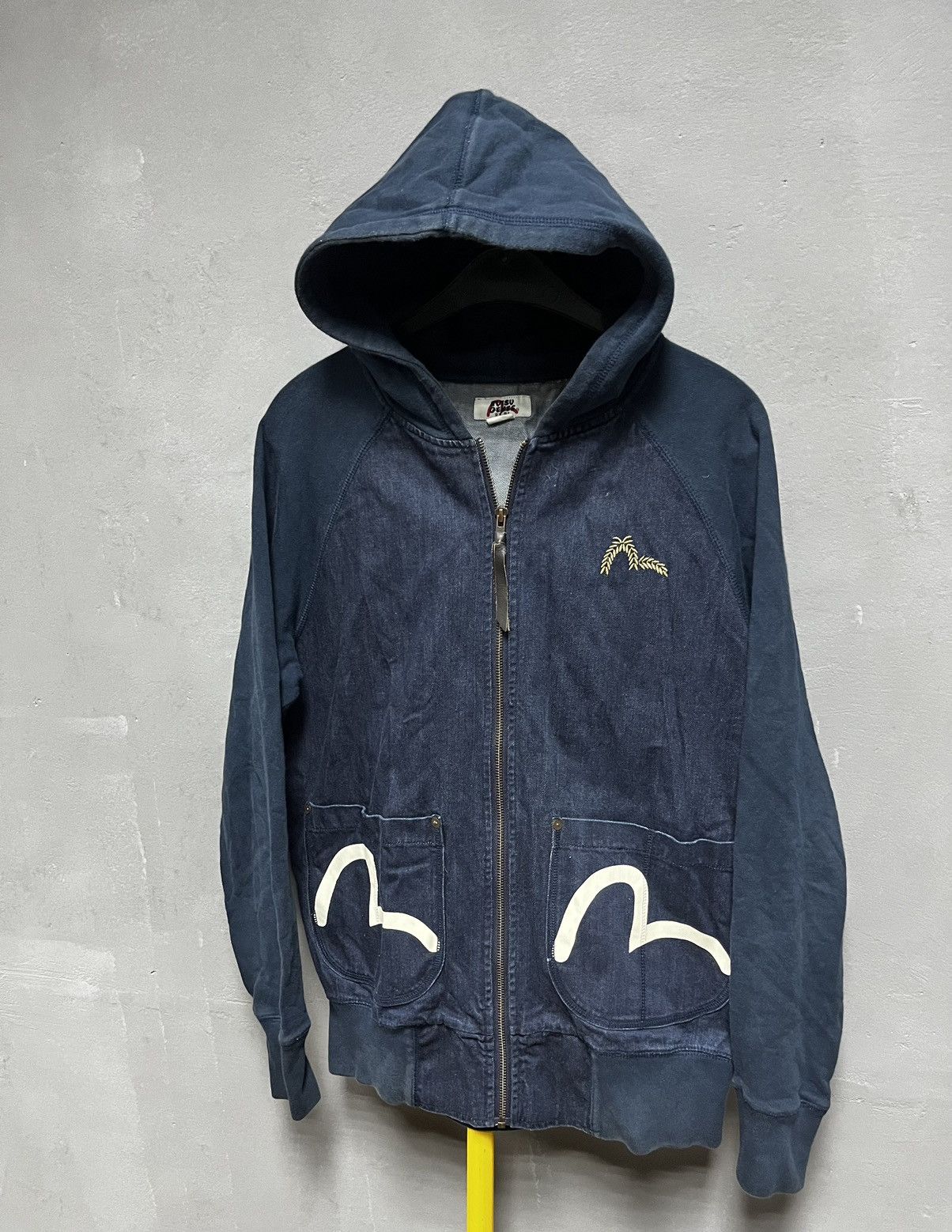 Evisu × Japanese Brand Vintage Navy Blue Denim Jeans Zip Sweatshirt Hoodie Evisu Size US M / EU 48-50 / 2 - 3 Thumbnail