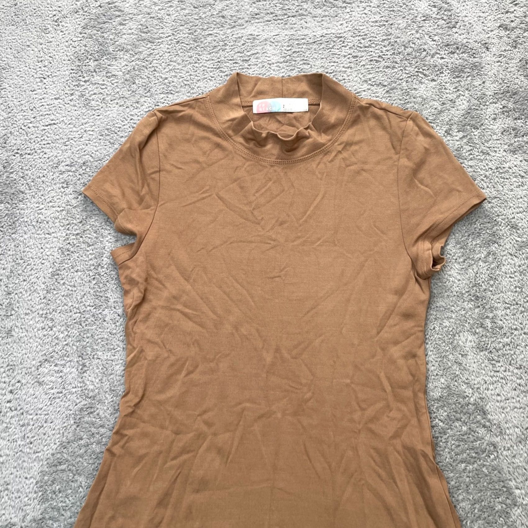 Free People Free People Womens Small Brown Beach A Line Mock Neck Stretch Cocktail Dress Size S / US 4 / IT 40 - 5 Thumbnail