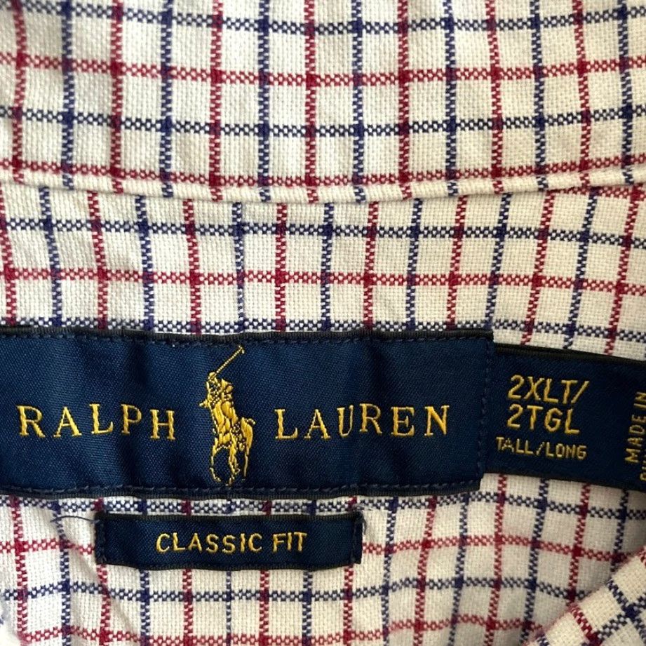 Ralph Lauren Ralph Lauren Mens Shirt White Multi Plaid Button-Up Classic Fit 2XLT 100% Cotton Dress Shirt Button-Down Collar Long Sleeve Logo Classic Mens Wear Size US XXL / EU 58 / 5 - 4 Thumbnail