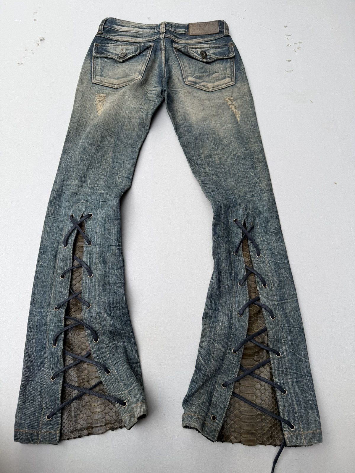 Japanese Brand Boddy butter Lace up flare jeans Size US 26 / EU 42 - 5 Thumbnail