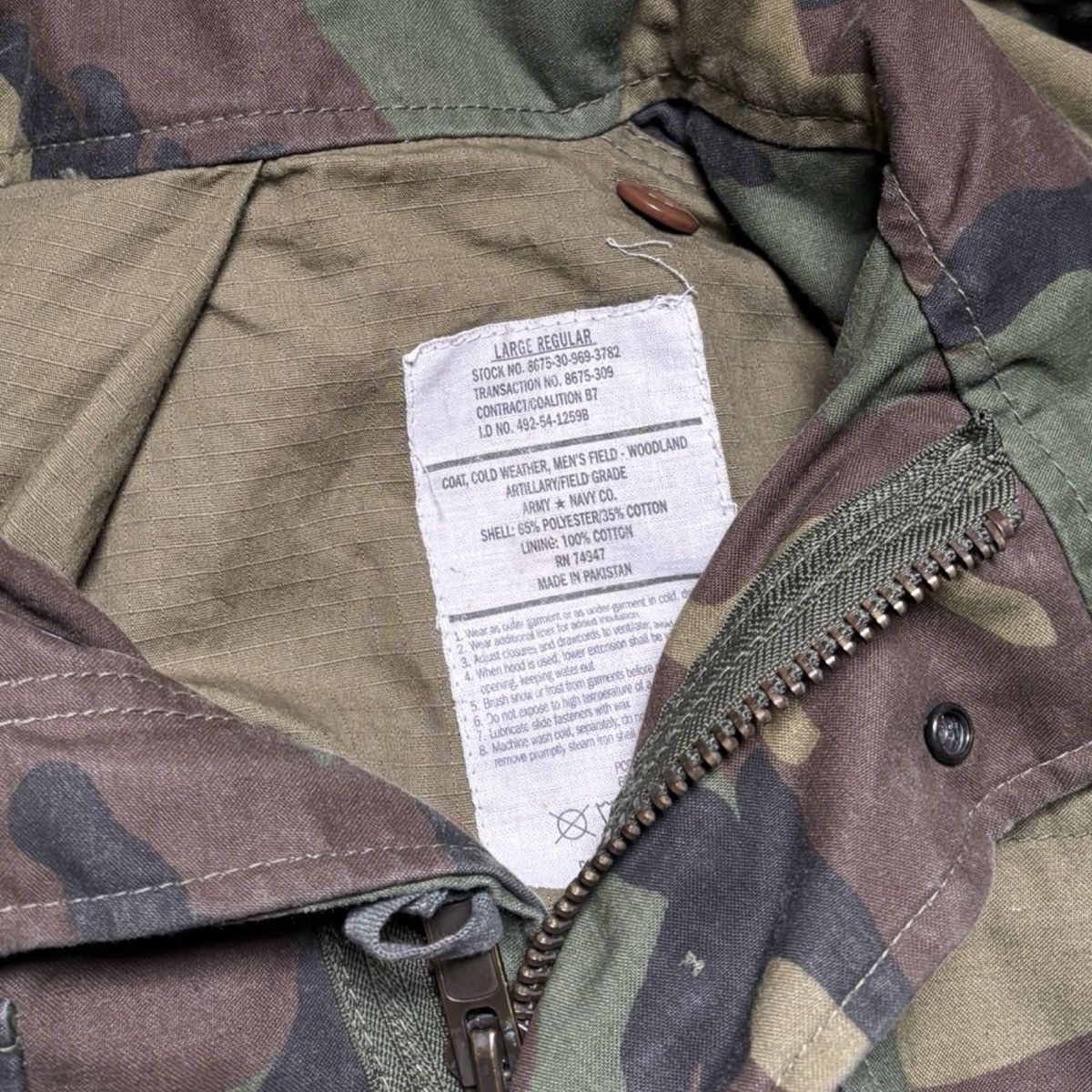 Other Vintage 70s Camo Military Cold Weather Field Woodland Jacket Size US L / EU 52-54 / 3 - 3 Thumbnail