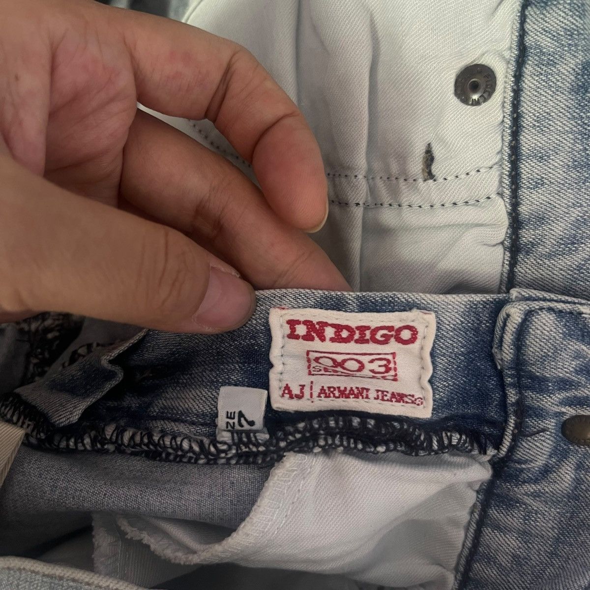 Armani Vintage Armani Jeans AJ Light Wash Bootcut Denim Jeans Italy Size US 28 / EU 44 - 9 Thumbnail