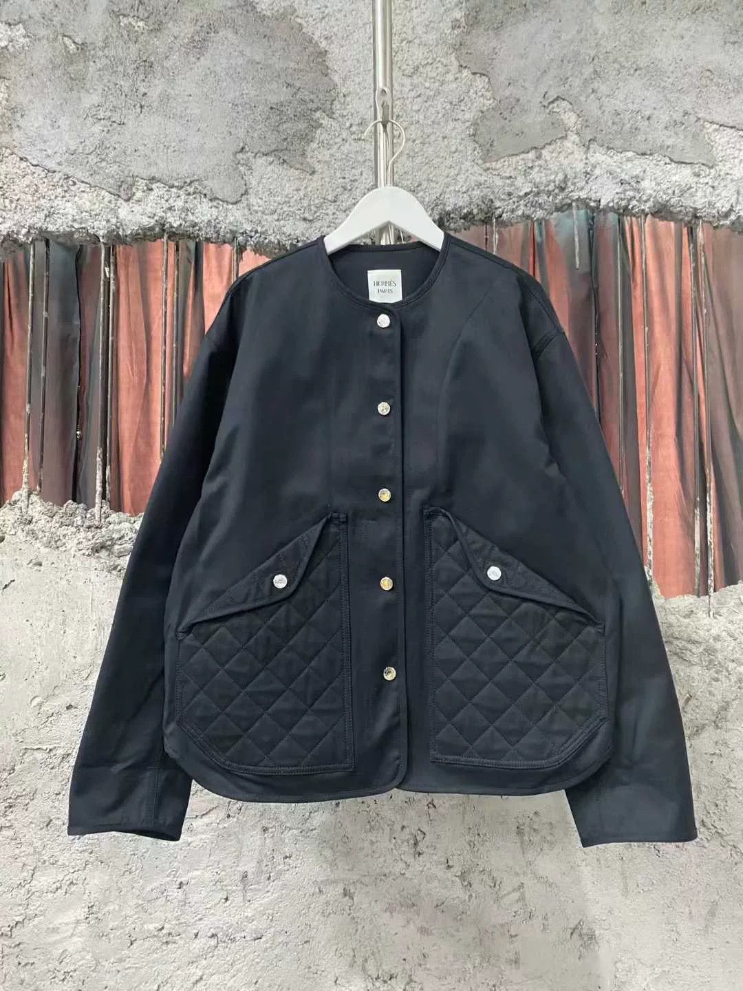 Hermes Hermes Black Diamond Quilted Cotton Jacket Size M / US 6-8 / IT 42-44 - 1 Thumbnail