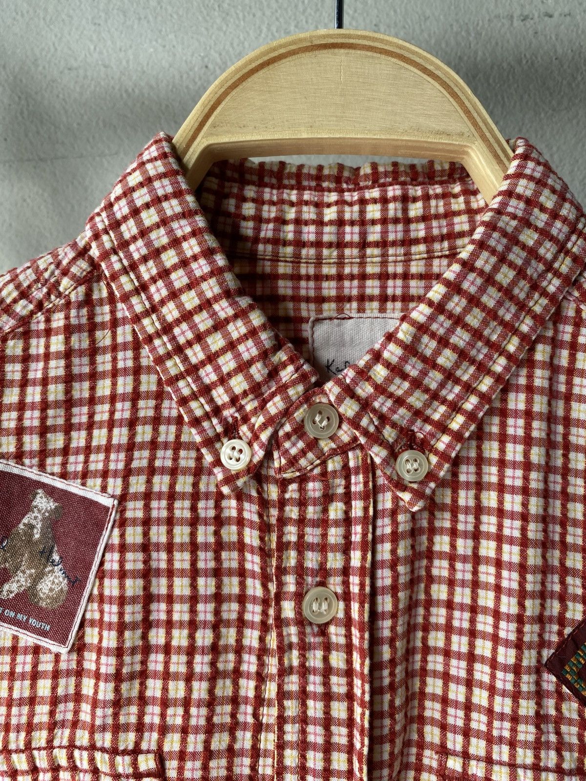 Karl Helmut Karl Helmut Red Checkered Shirt with Decorative Patches Size US S / EU 44-46 / 1 - 3 Thumbnail
