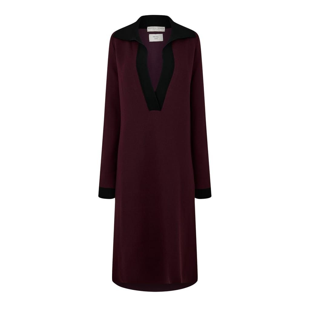 Bottega Veneta Bottega Veneta V-Neck Midi Dress in Black Size M / US 6-8 / IT 42-44 - 1 Thumbnail
