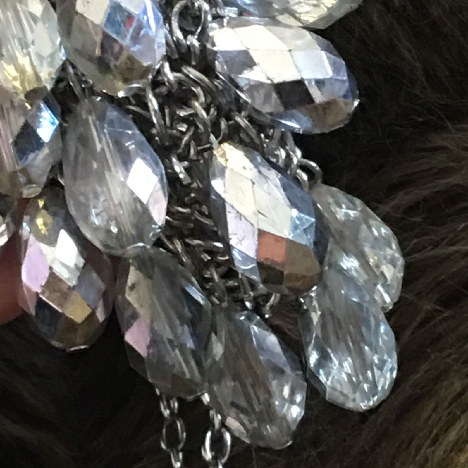 Jewelry Silver tear drop glass bauble stone bib necklace Size ONE SIZE - 7 Thumbnail
