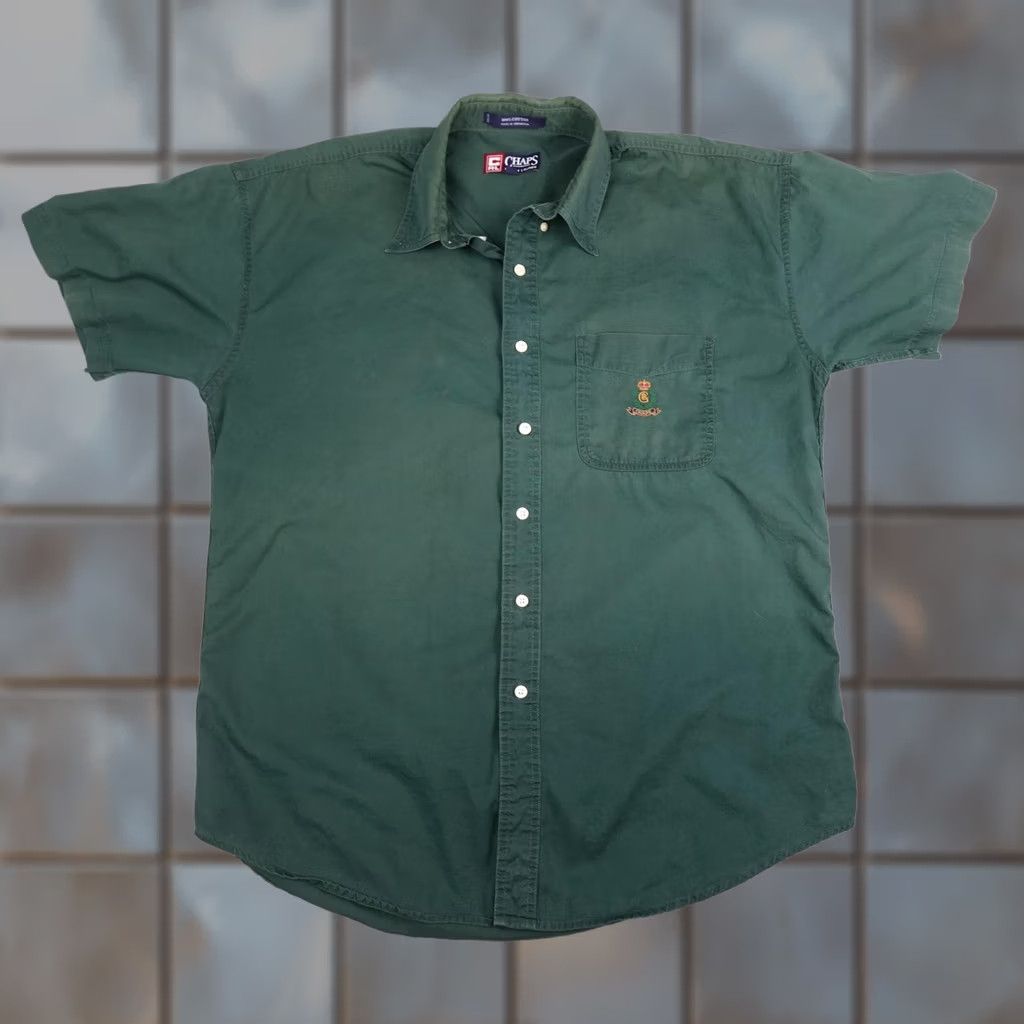 Polo Ralph Lauren Polo Ralph Lauren Shirt Mens Large Green Twill Crest Button Up 90s Short Sleeve Size US L / EU 52-54 / 3 - 1 Thumbnail