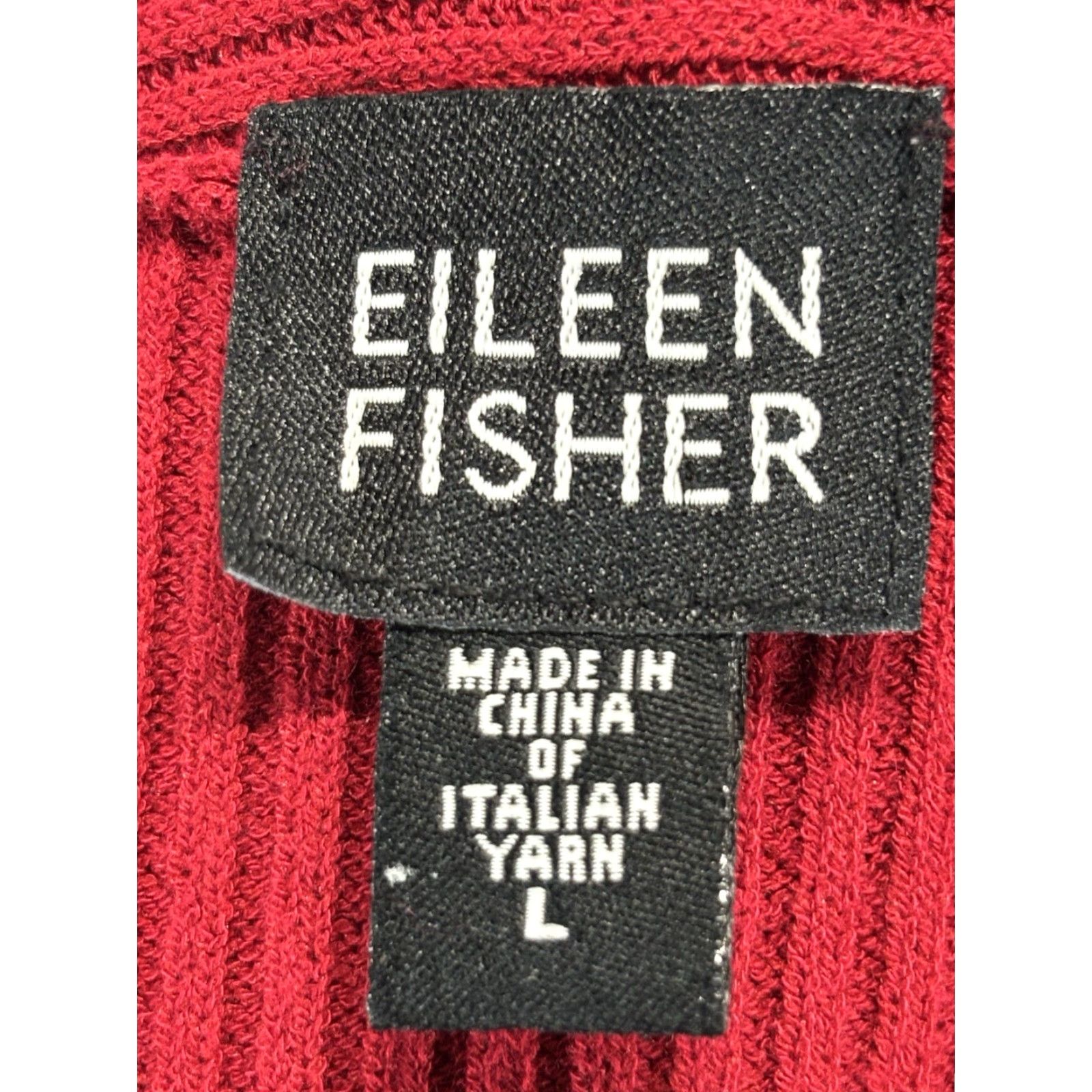 Eileen Fisher Eileen Fisher Cardigan Women’s L Red Open Front Ribbed Classic Sweater Size L / US 10 / IT 46 - 7 Thumbnail