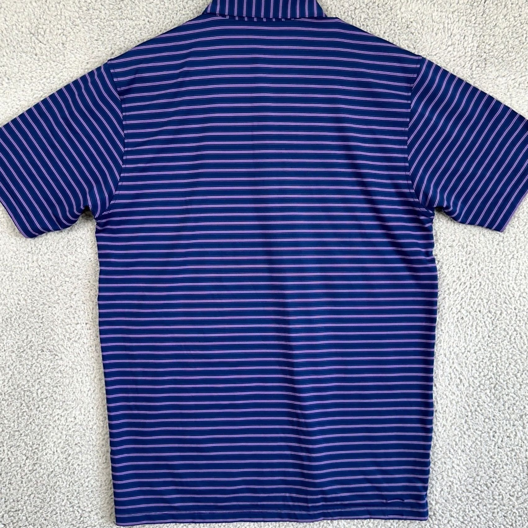 Vintage Turtleson Golf Polo Shirt Mens Medium Blue Purple Stripes Athletic Rugby Stretch Breathable Lightweight Short Sleeve Collared Sports Outdoor Size US M / EU 48-50 / 2 - 3 Thumbnail
