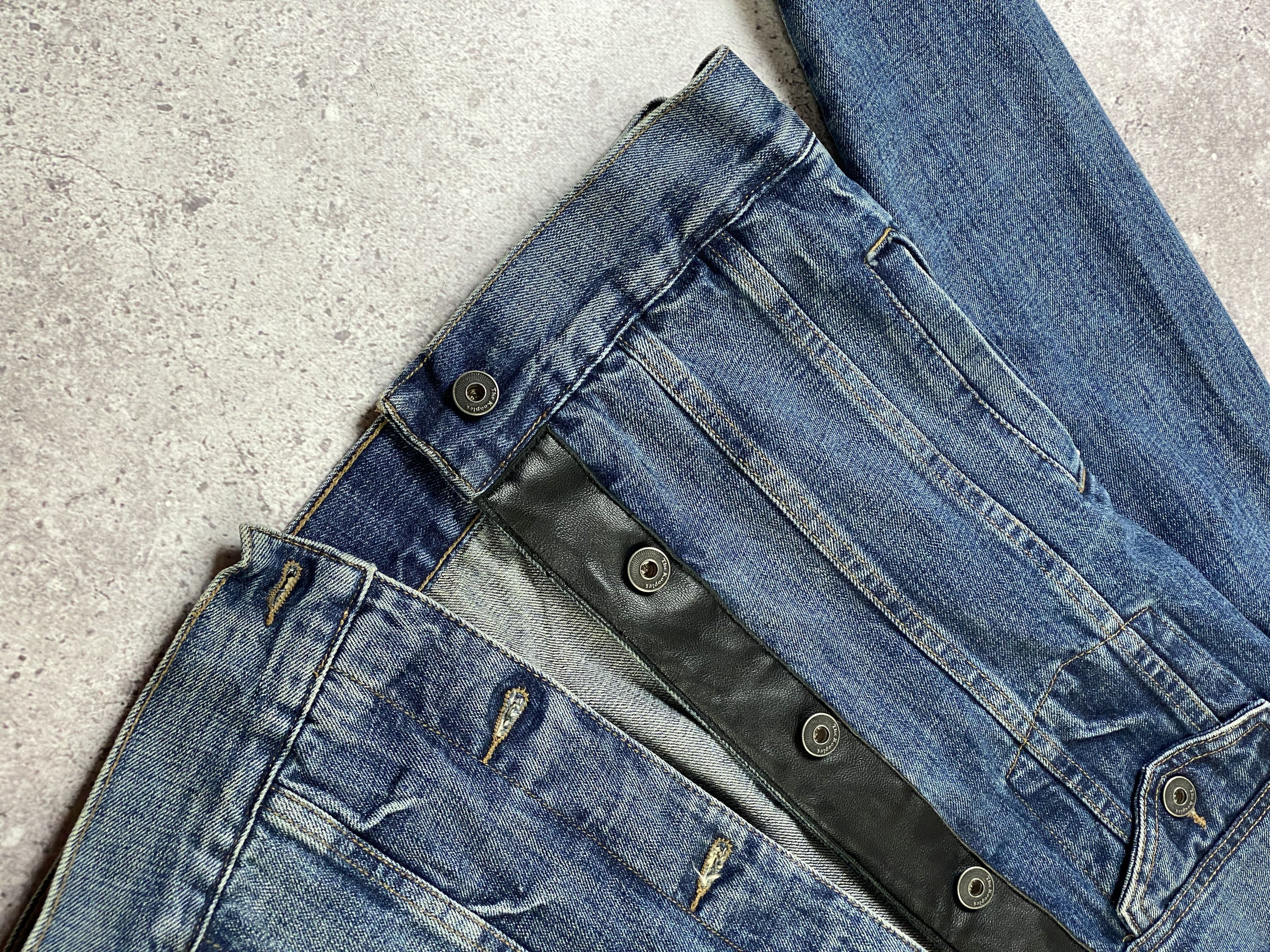 The Kooples The Kooples Denim Jacket With Leather Patch Faded Size US XS / EU 42 / 0 - 3 Thumbnail