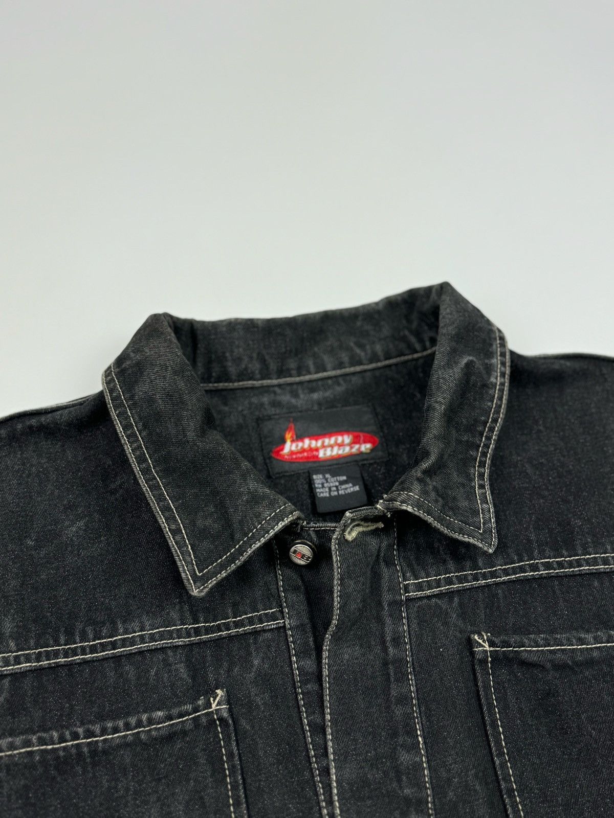 Vintage 1990’s Vintage Johnny Blaze Hip-Hop Washed Denim Jacket Size US XL / EU 56 / 4 - 7 Thumbnail