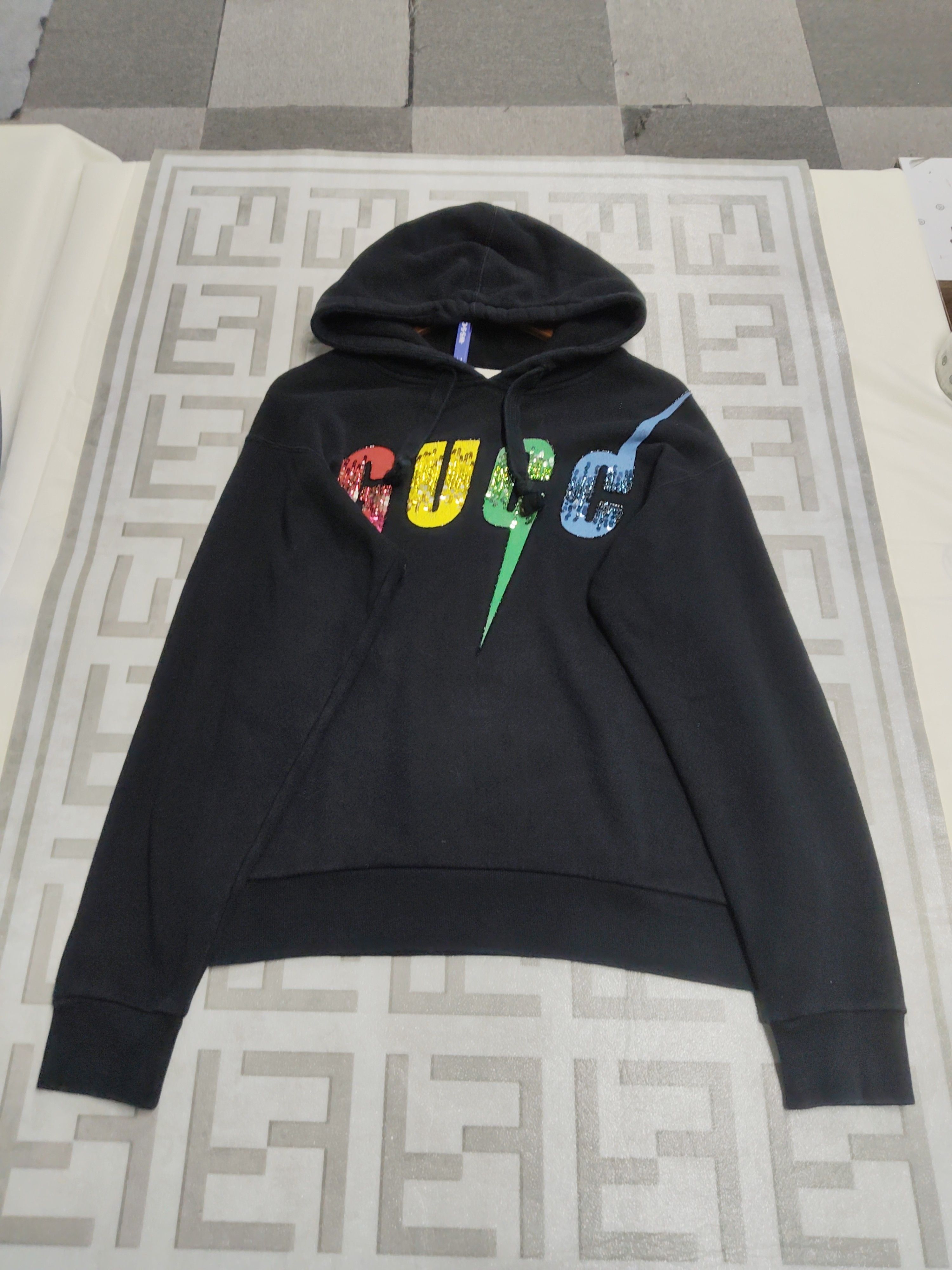 Gucci Gucci Sequined Logo Hoodie Size XS Size XS / US 0-2 / IT 36-38 - 1 Thumbnail