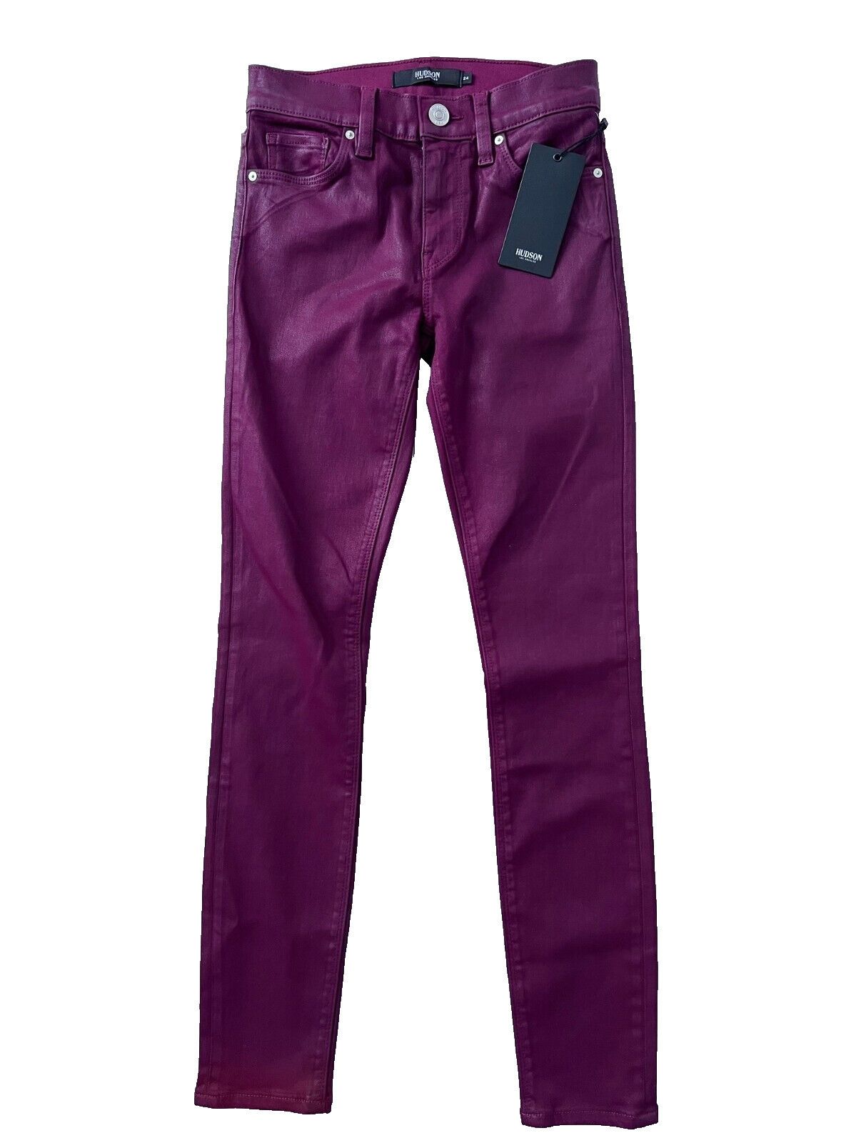 Hudson Hudson Jeans Nico Super Skinny Cabernet Coated Red ( 24 ) Size 24" / US 00 / IT 34 - 2 Thumbnail