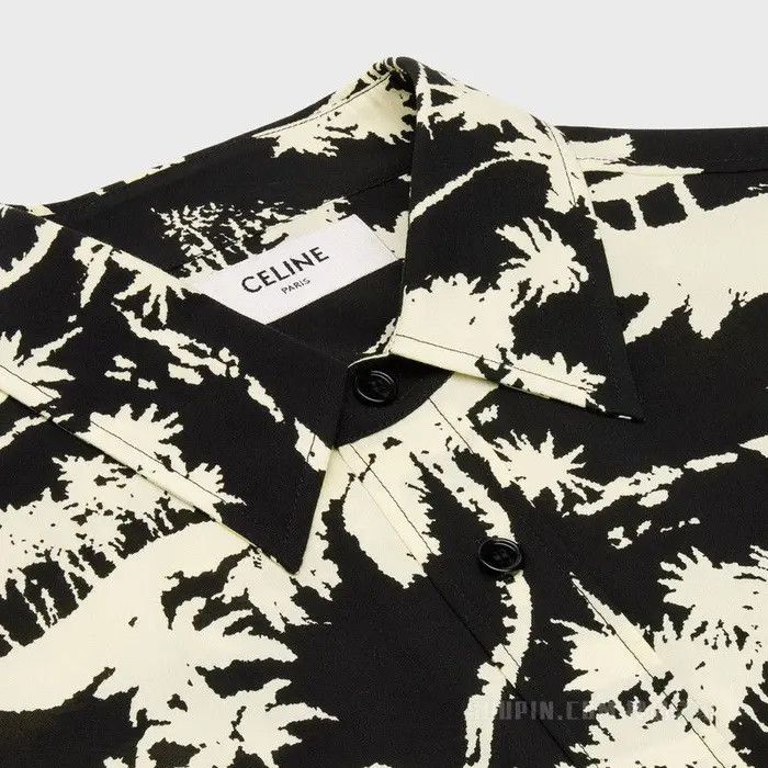 Celine o1w1db10525 2C8132 Loose Shirt in Black/Off White Size US S / EU 44-46 / 1 - 3 Thumbnail