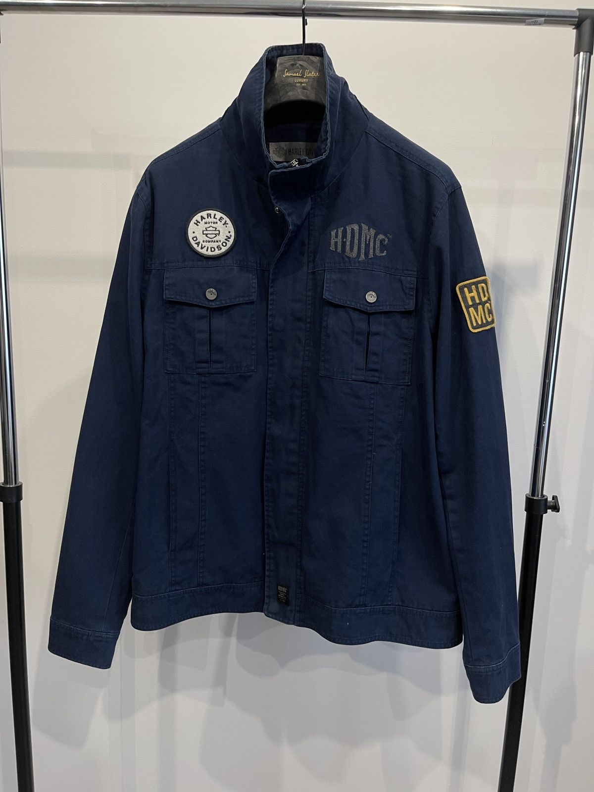 Harley Davidson Harley-Davidson "HDMC" Washed Canvas Casual Jacket XL blue Size US XL / EU 56 / 4 - 4 Thumbnail