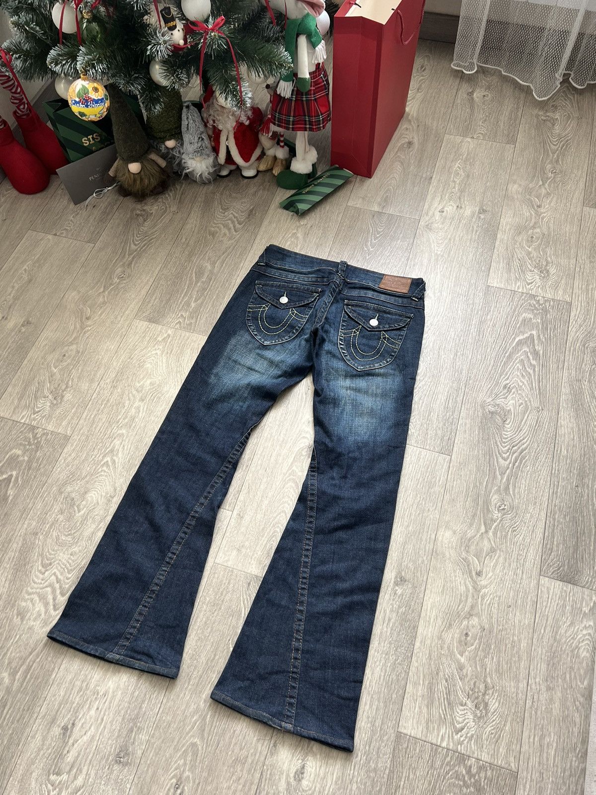 If Six Was Nine True Religion Low Rise Flared Denim Black Jeans Size 29" - 1 Thumbnail