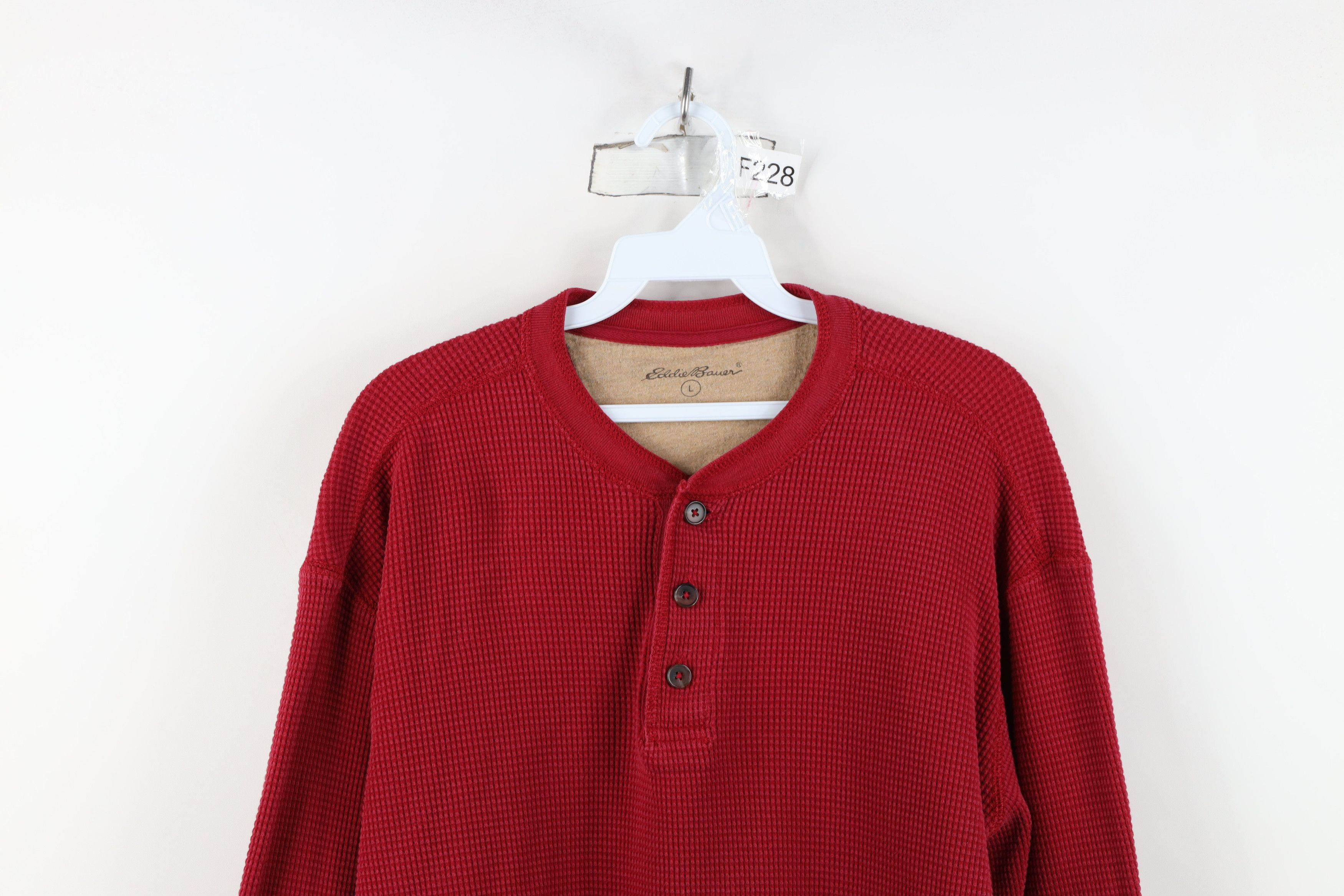 Eddie Bauer Vintage Eddie Bauer Blank Thermal Waffle Knit Henley T-Shirt Size US L / EU 52-54 / 3 - 2 Thumbnail