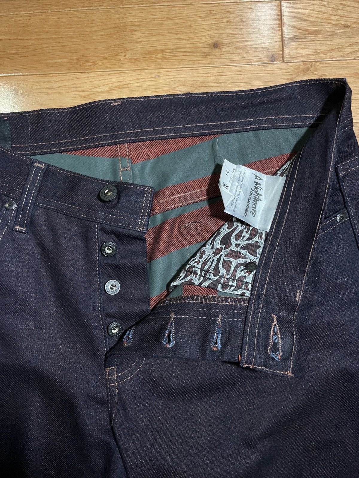 Naked & Famous Naked&Famous x NightmareOnElmSt FreddyKrueger Selvedge Denim Size US 33 - 1 Thumbnail