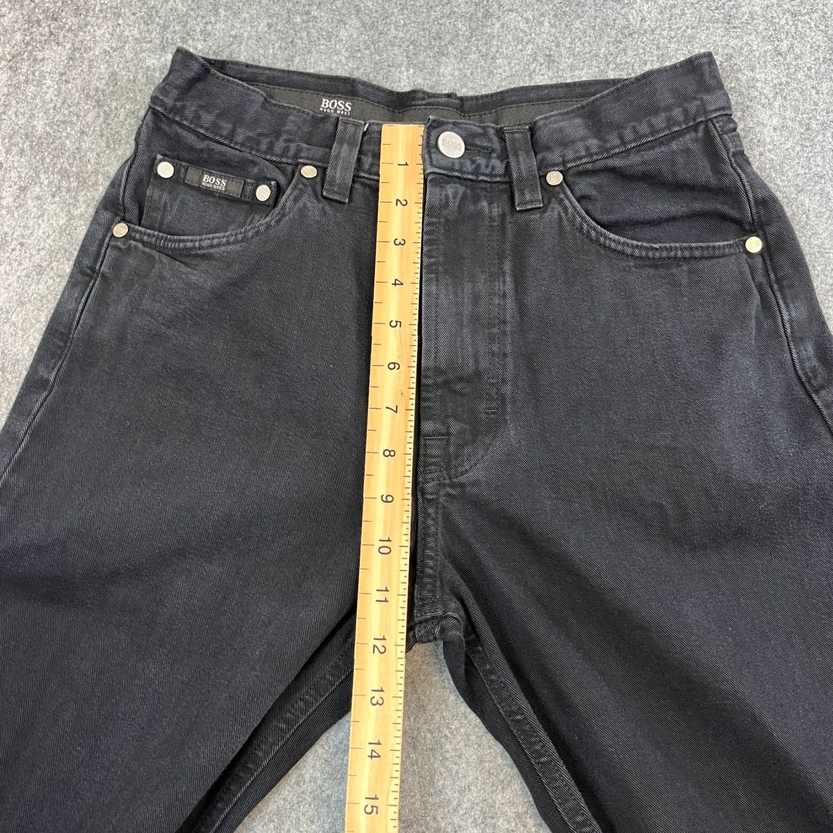 Hugo Boss VINTAGE Hugo Boss Jeans Relaxed Straight 27 30 UK 8 High Waist Black Faded Vintage Jeans Size 30" / US 8 / IT 44 - 5 Thumbnail