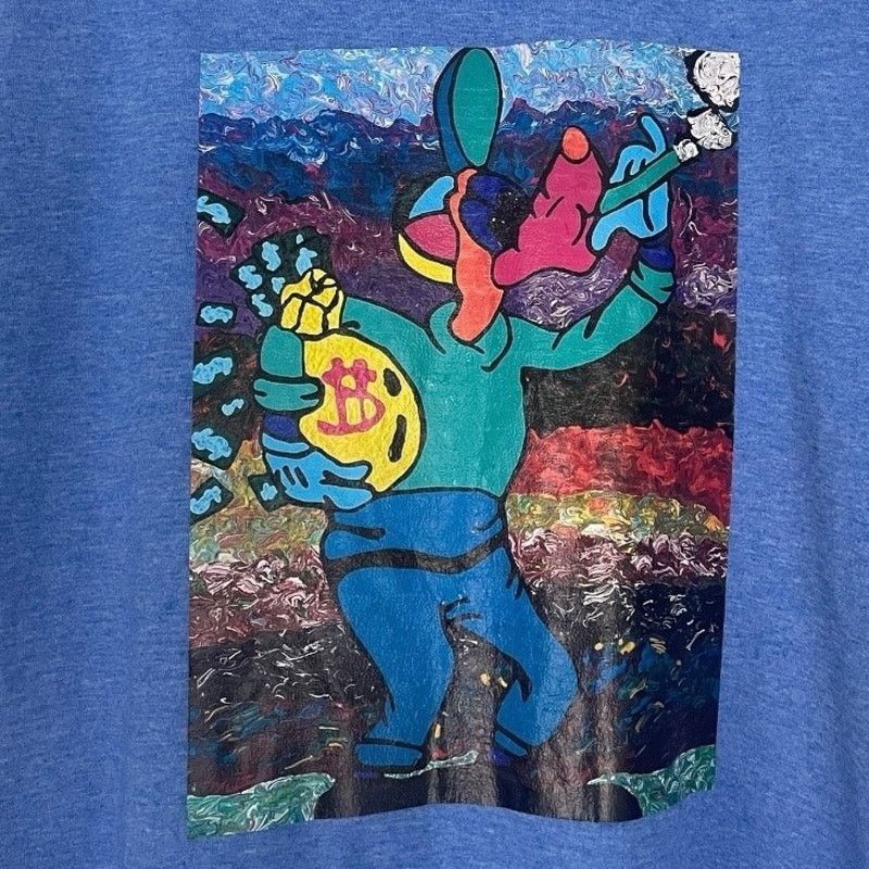 Gildan Happy Jack Gildan Blue Pop Art Colorful Graphic Tee Size L / US 10 / IT 46 - 2 Thumbnail